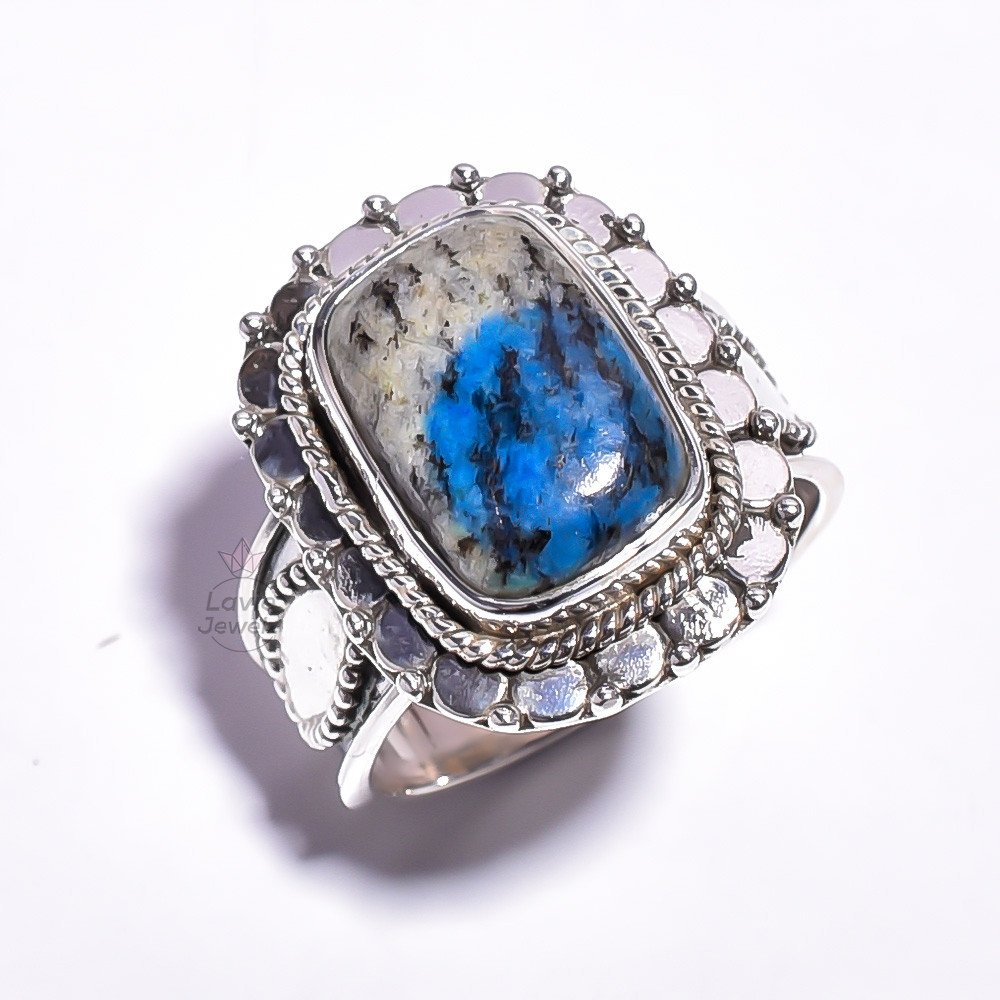 Image of K2 Gemstone 925 Sterling Silver Ring Size 7