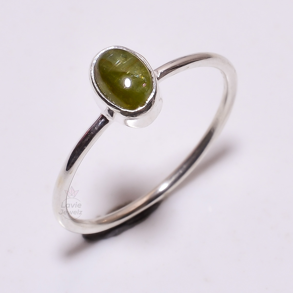 Tourmaline Gemstone 925 Sterling Silver Stackable Ring Size US 675