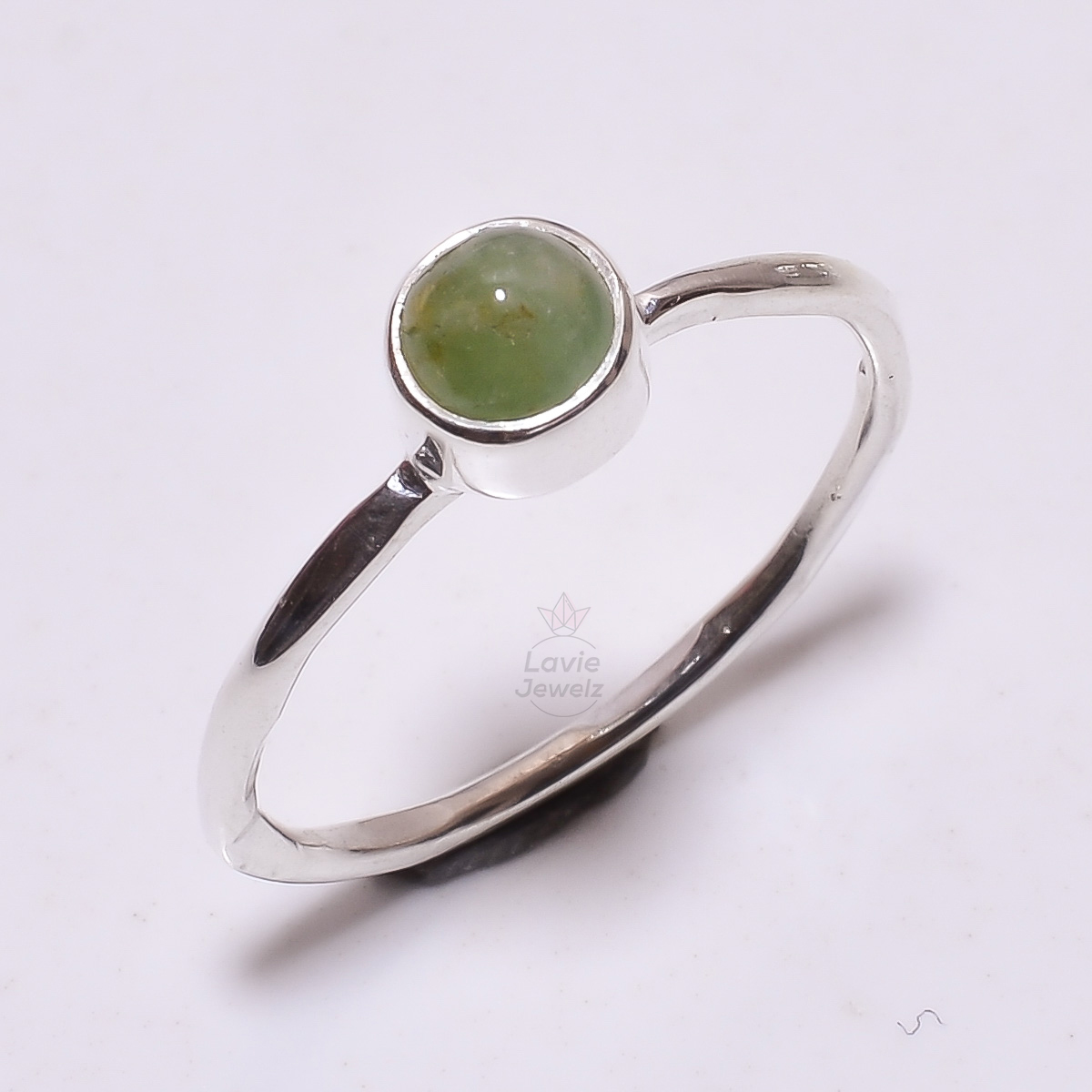 Tourmaline Gemstone 925 Sterling Silver Stackable Ring Size US 65
