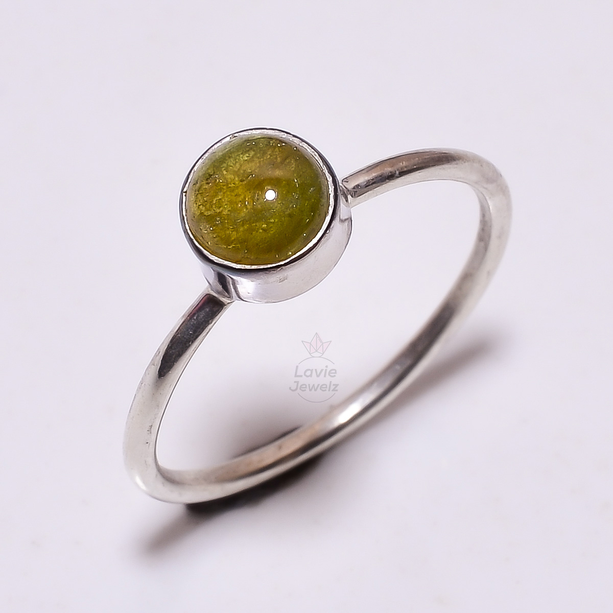 Tourmaline Gemstone 925 Sterling Silver Stackable Ring