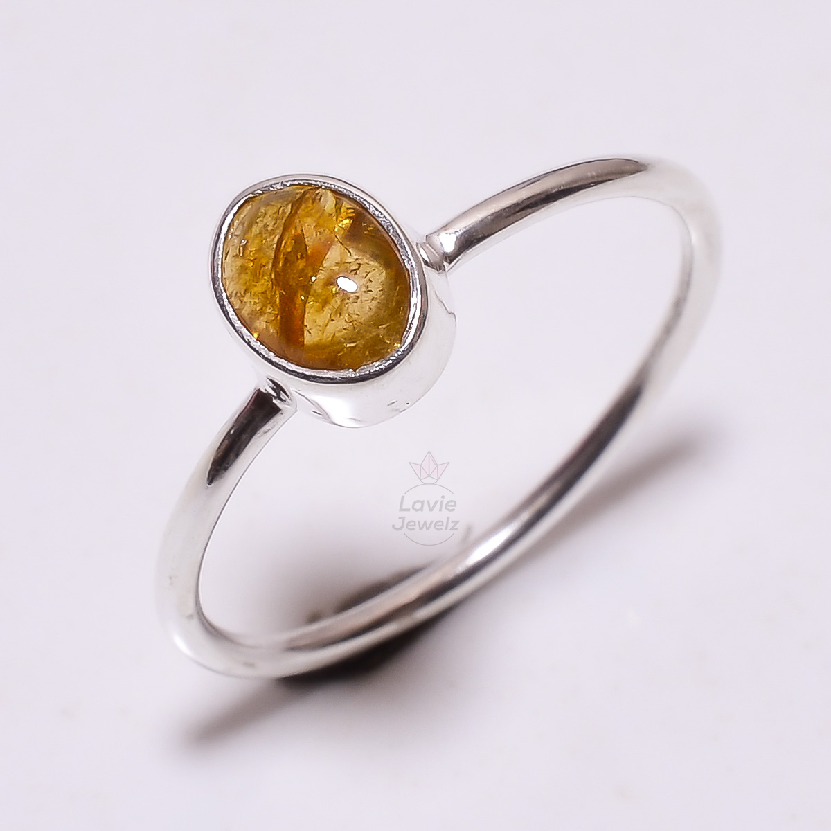 Tourmaline Gemstone 925 Sterling Silver Stackable Ring