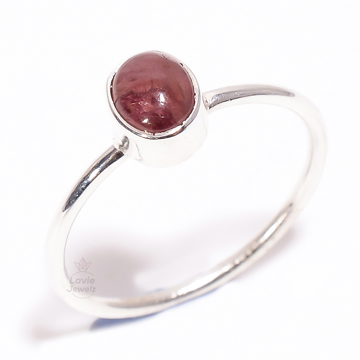 Tourmaline Gemstone 925 Sterling Silver Stackable Ring Size US 775