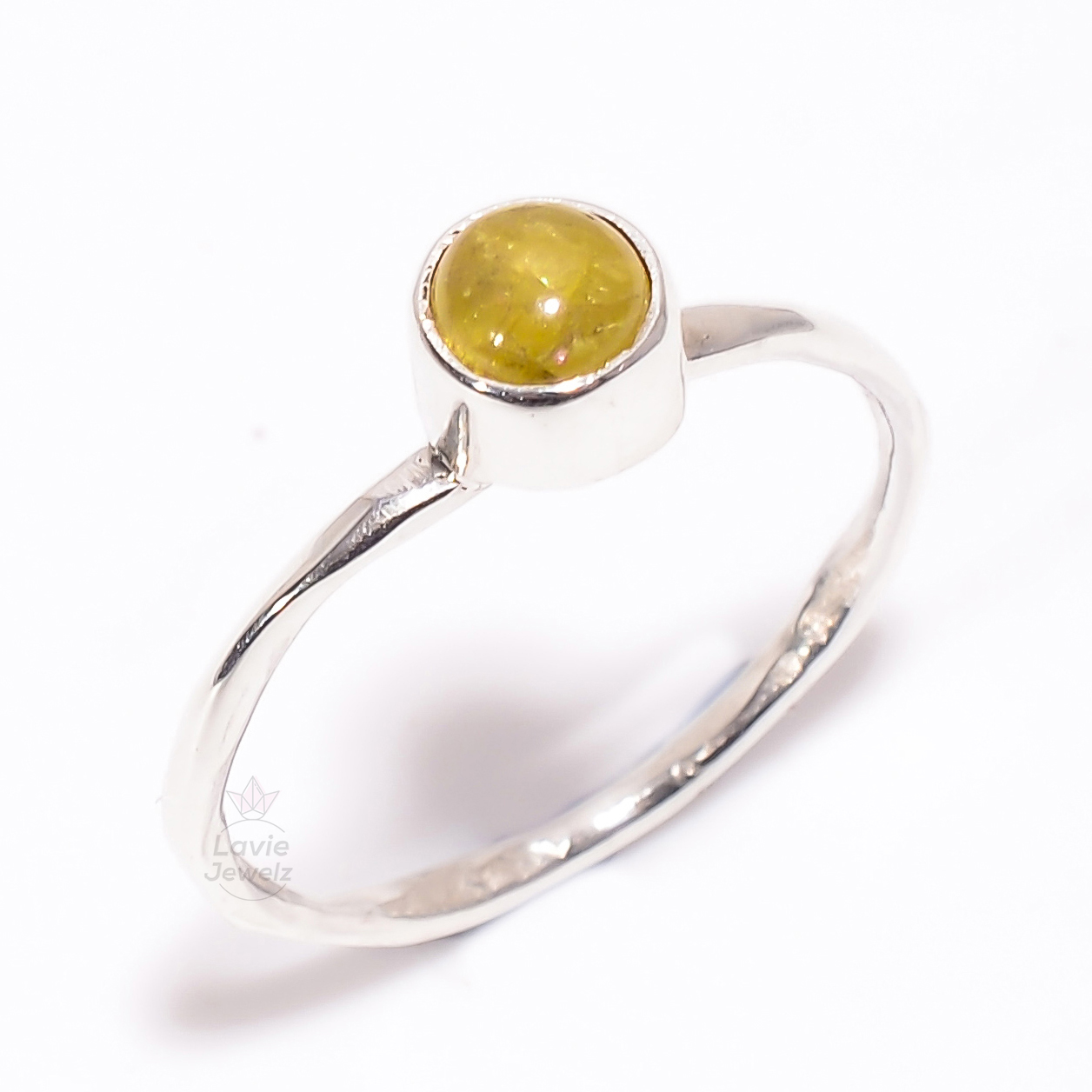 Tourmaline Gemstone 925 Sterling Silver Stackable Ring Size US 7