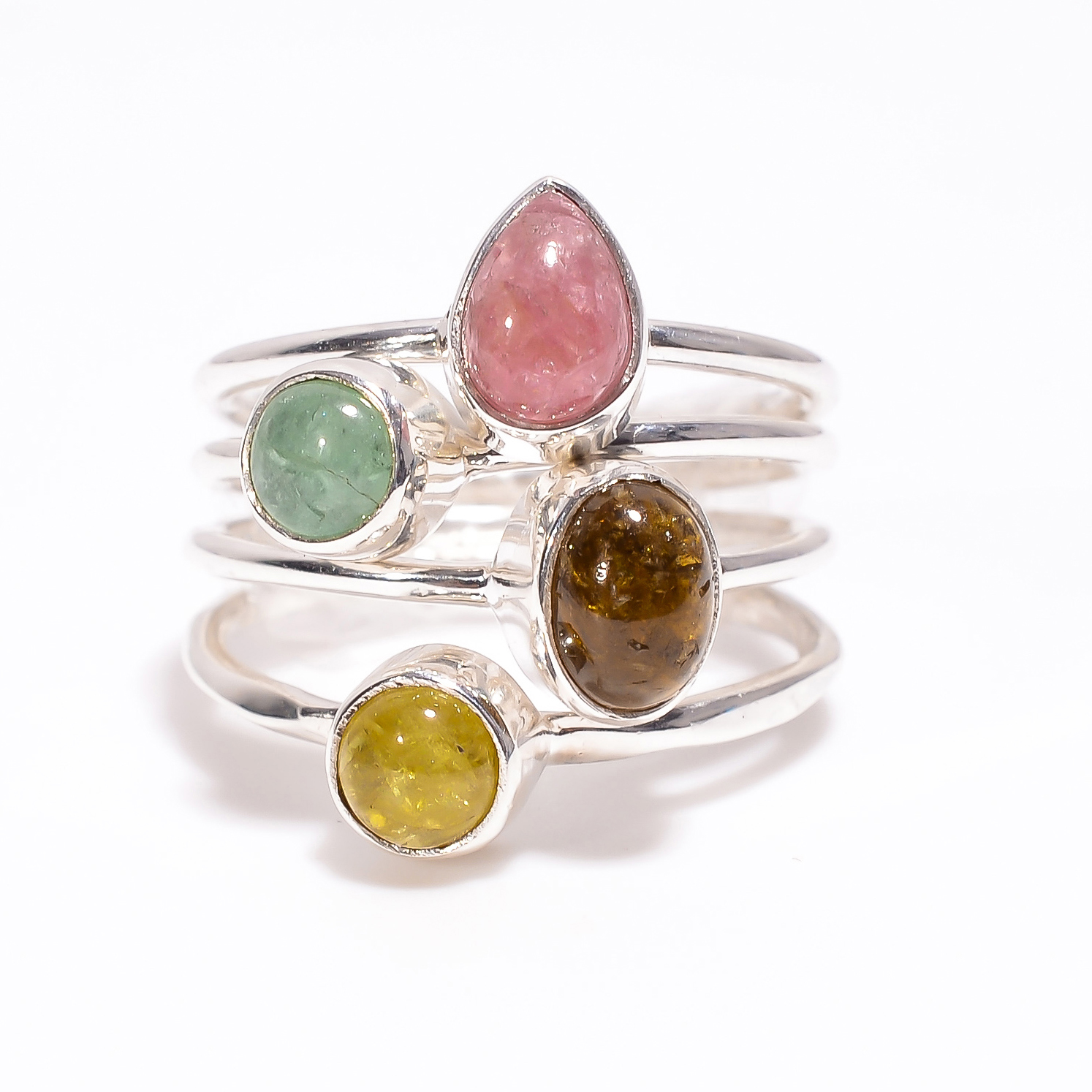 Tourmaline Gemstone 925 Sterling Silver Ring Size 8