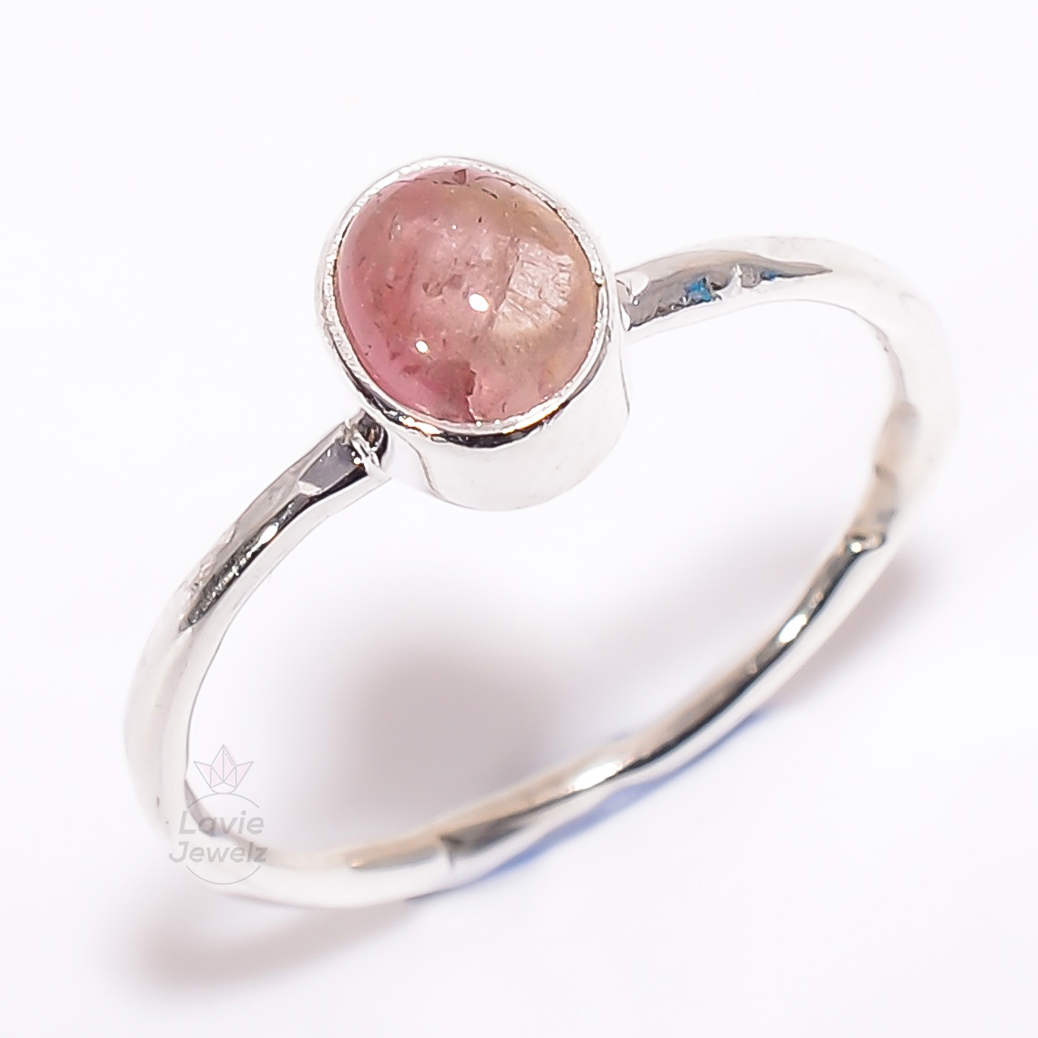 Tourmaline Gemstone 925 Sterling Silver Stackable Ring Size US 65