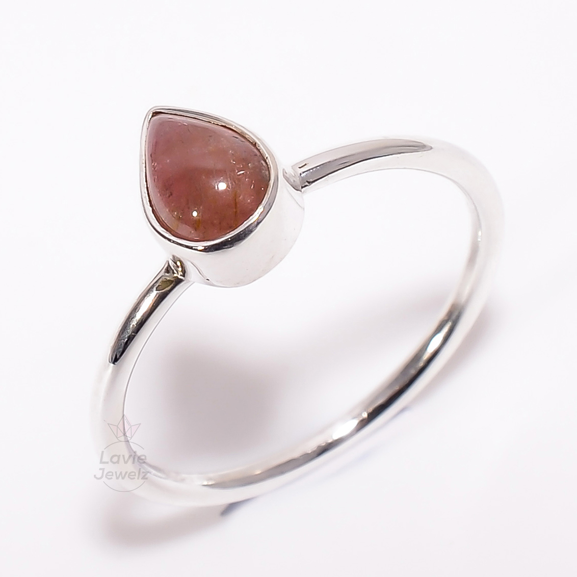 Tourmaline Gemstone 925 Sterling Silver Stackable Ring Size US 7