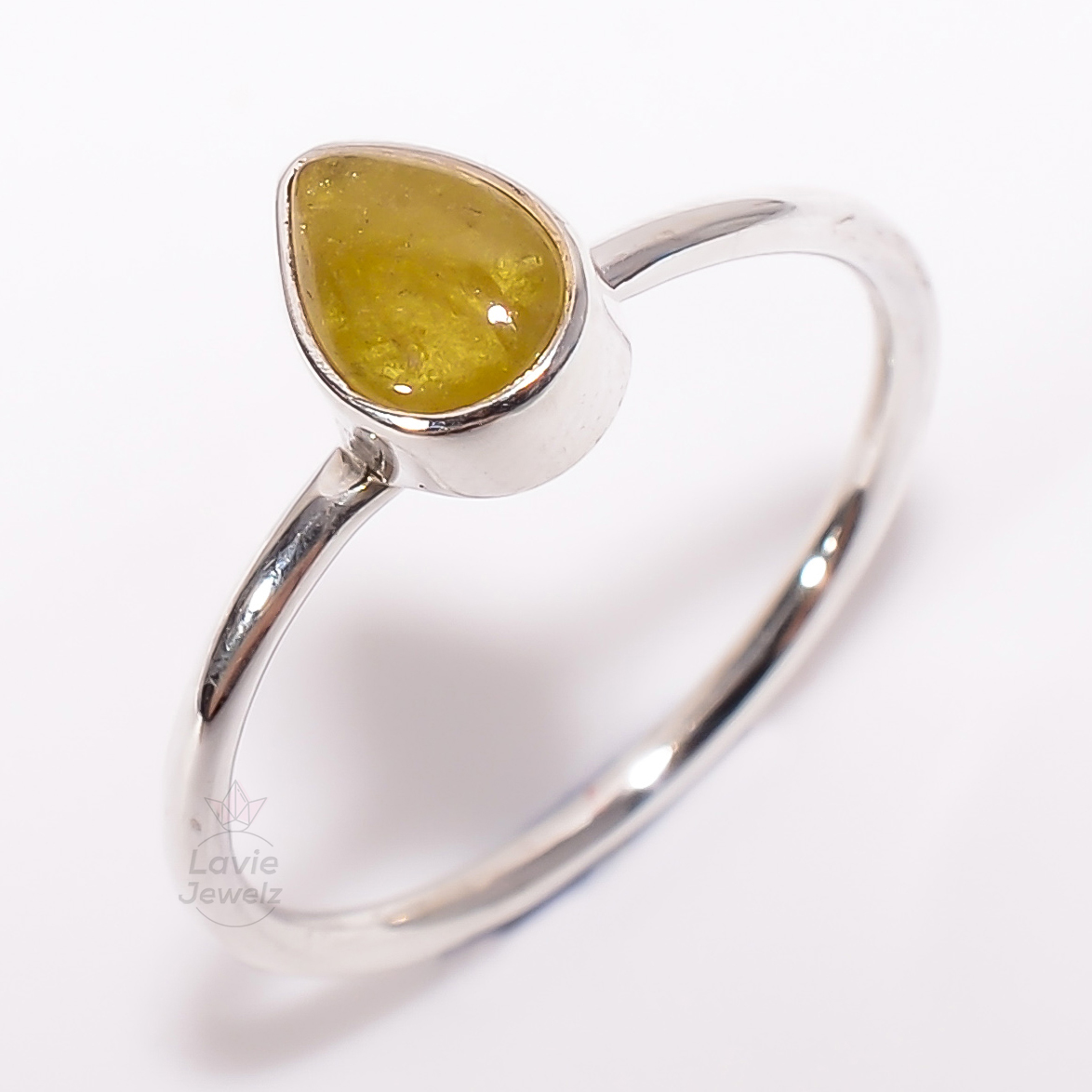 Tourmaline Gemstone 925 Sterling Silver Stackable Ring Size US 675