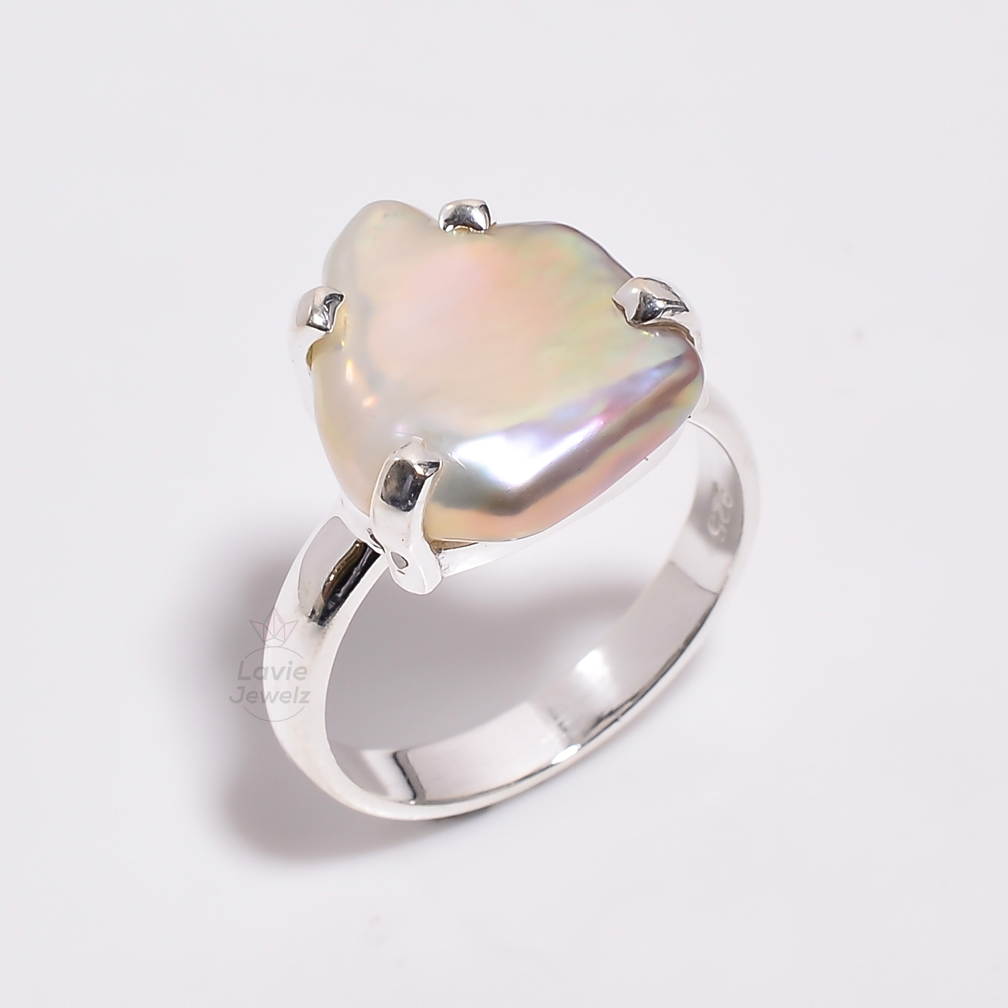 Baroque Pearl Gemstone 925 Sterling Silver Ring