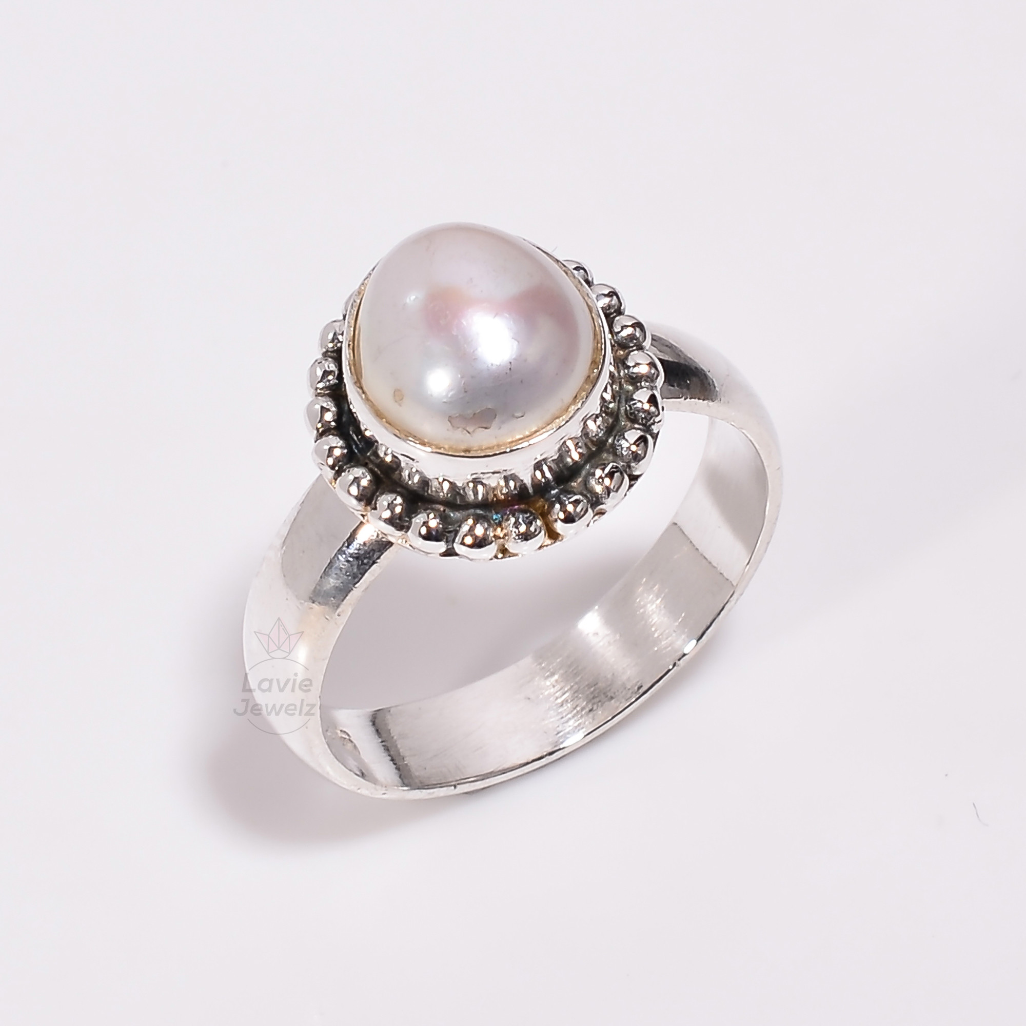 Baroque Pearl Gemstone 925 Sterling Silver Ring