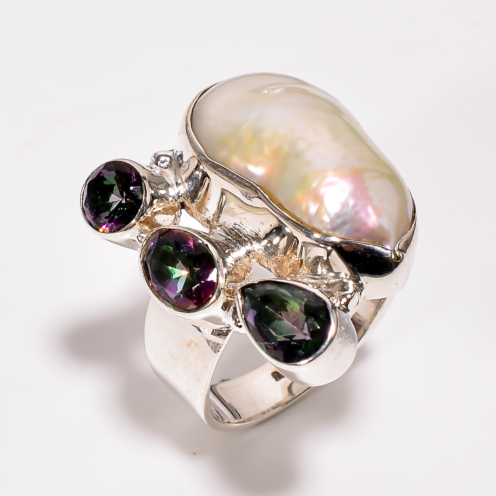 Baroque Pearl 925 Sterling Silver Ring