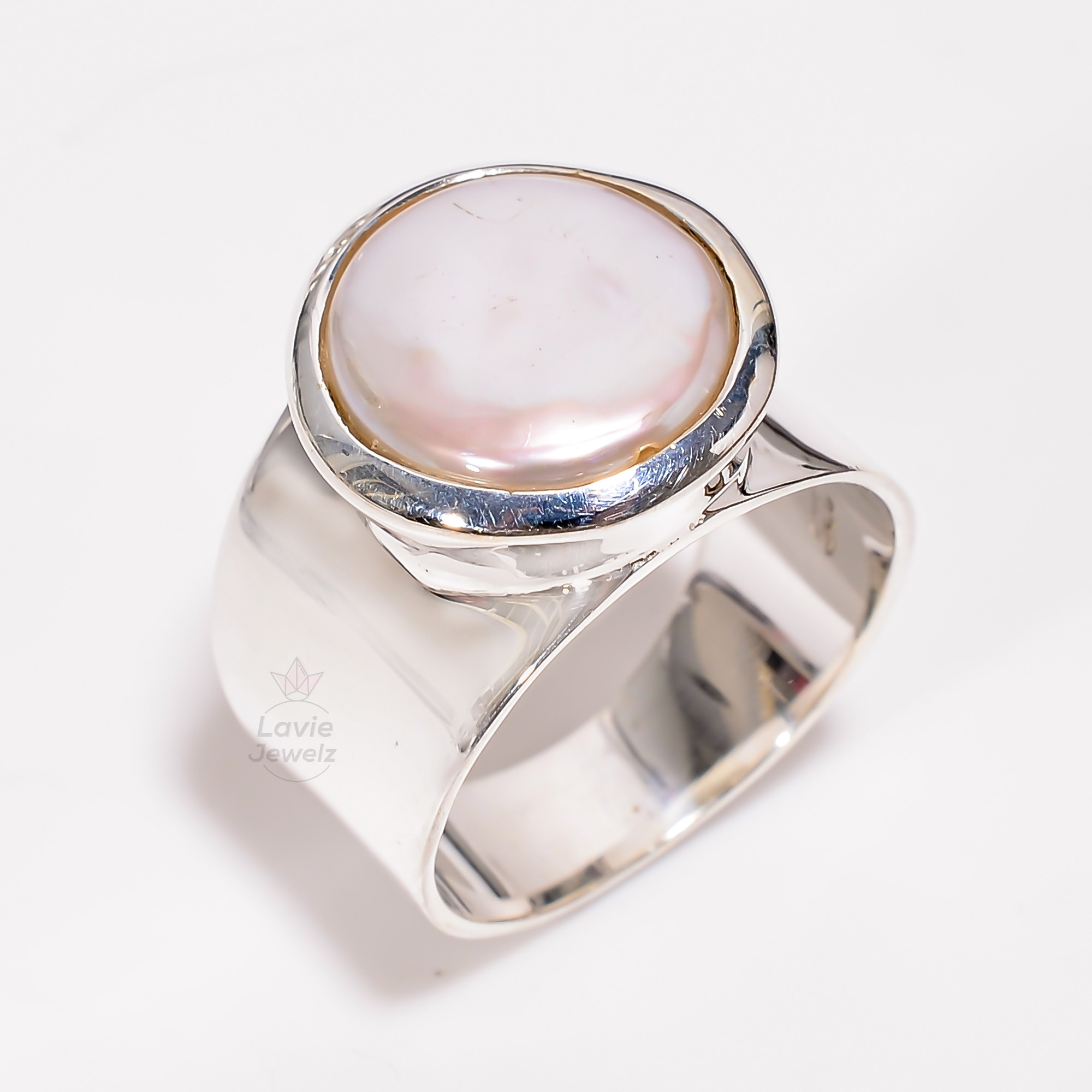 Baroque Pearl Gemstone 925 Sterling Silver Ring