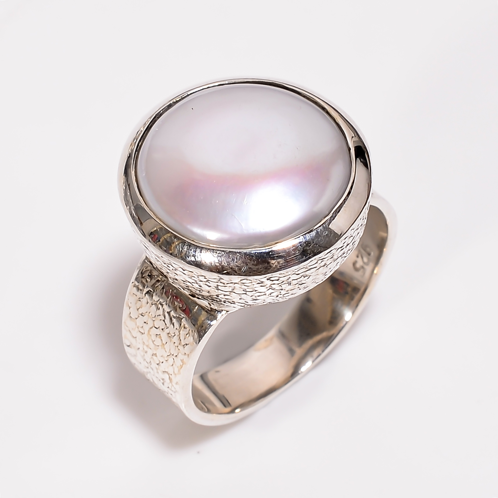 925 Sterling Silver Ring Baroque Pearl Gemstone