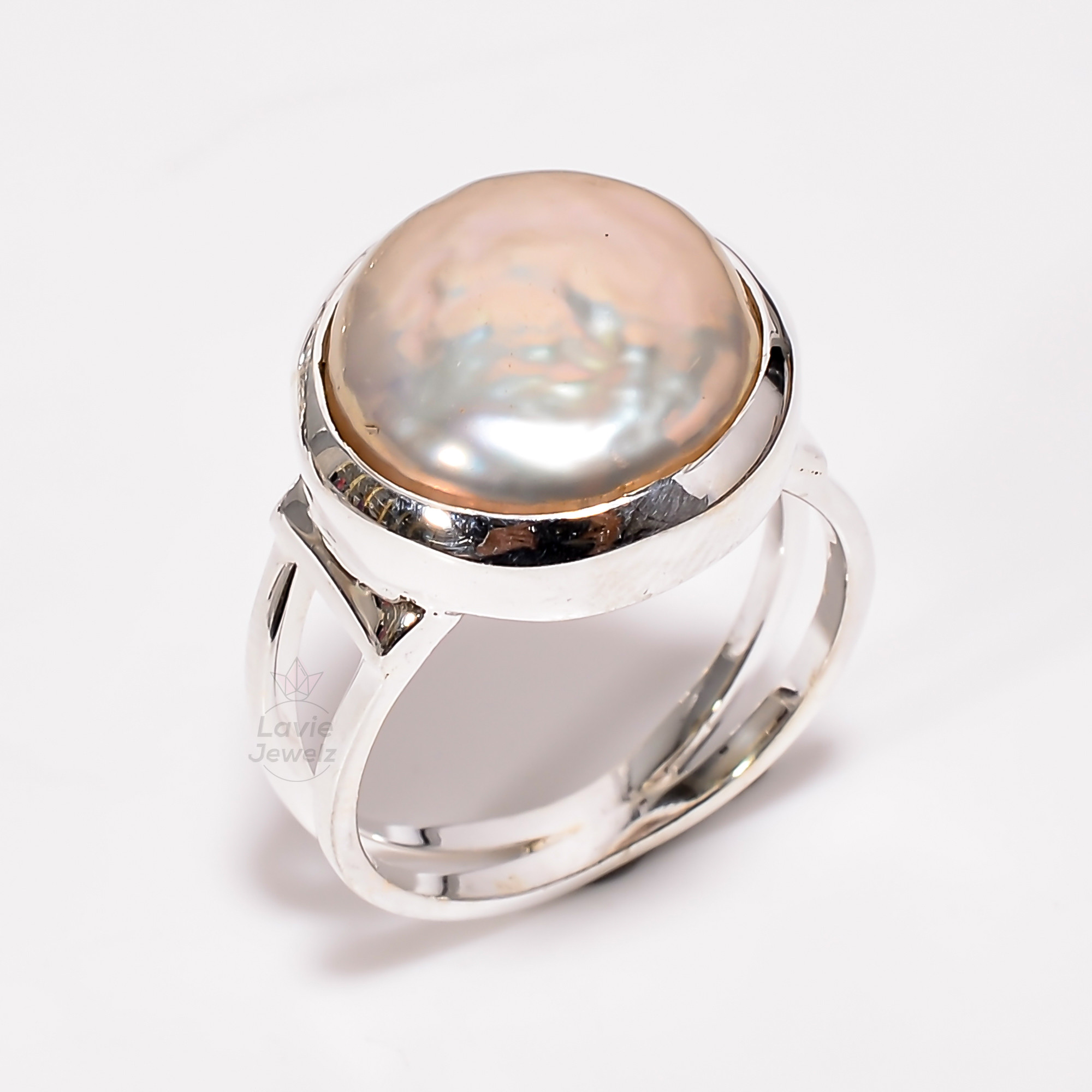 Baroque Pearl Gemstone 925 Sterling Silver Ring