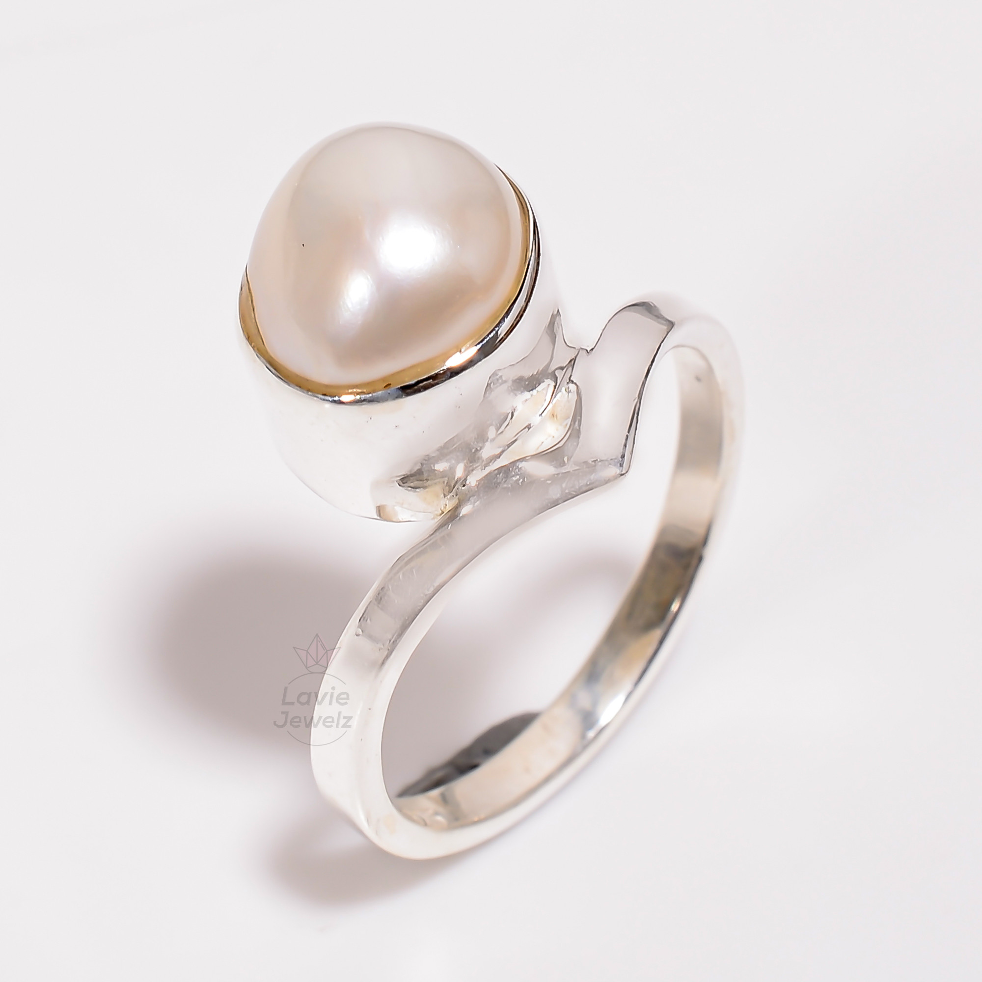 Baroque Pearl Gemstone 925 Sterling Silver Ring