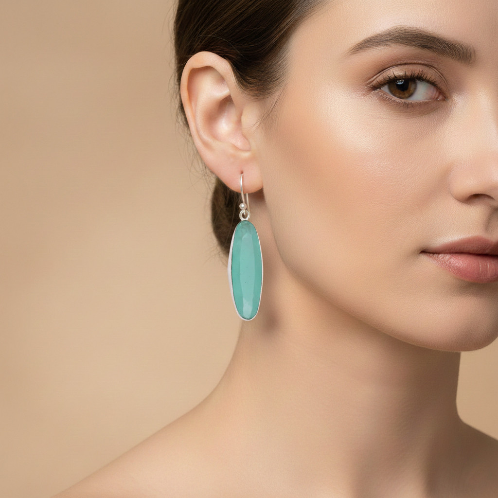 Mix Assorted Designs Gemstone Crystal Earrings - 925 Silver Plated Mixed Sizes