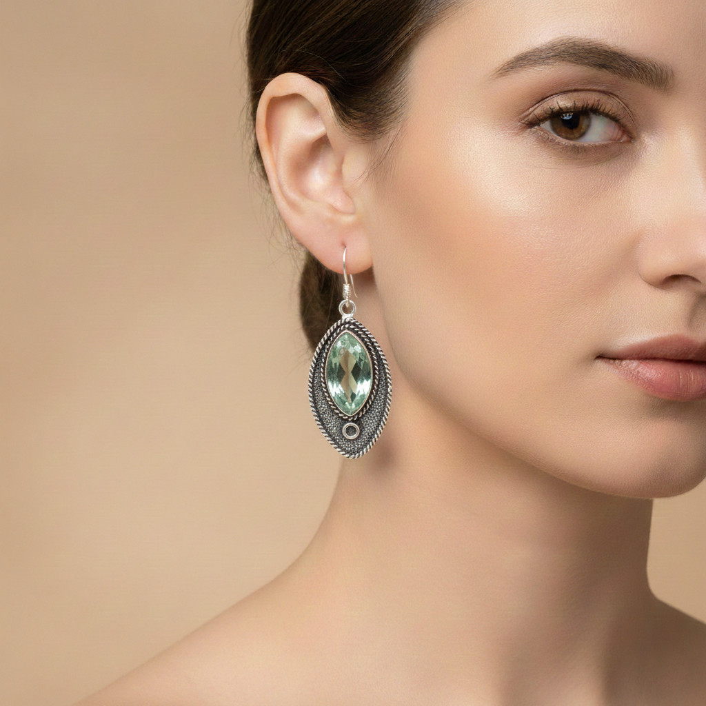 Mix Assorted Designs Gemstone Crystal Earrings - 925 Silver Plated Mixed Sizes