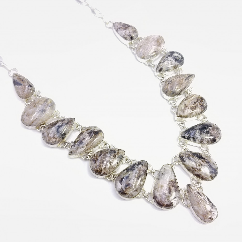 Image of 925 Sterling Silver Plated Necklace Jasper Gemstone Fashion Designer Neckalce