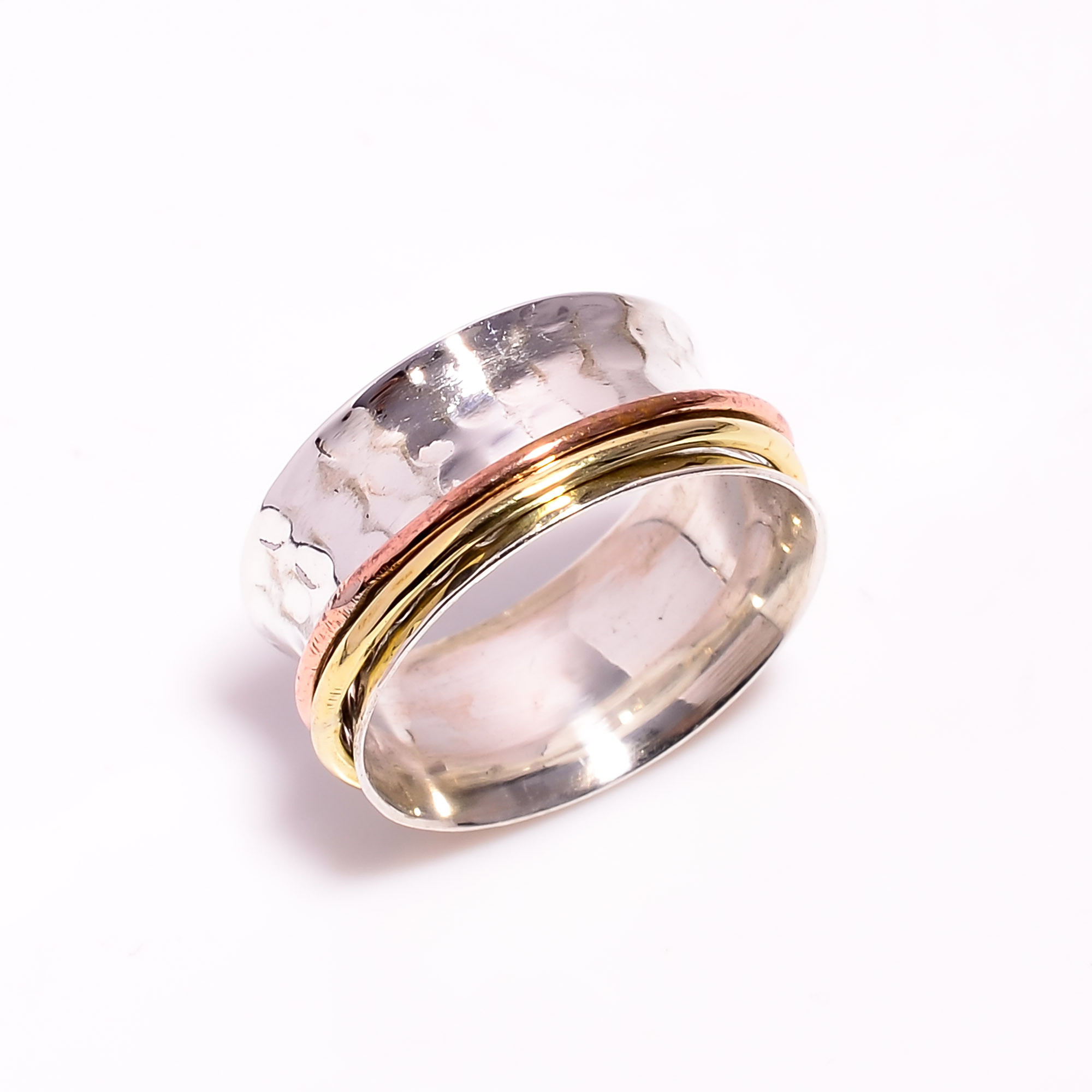 925 Sterling Silver Meditation Spinner Ring Size US 9