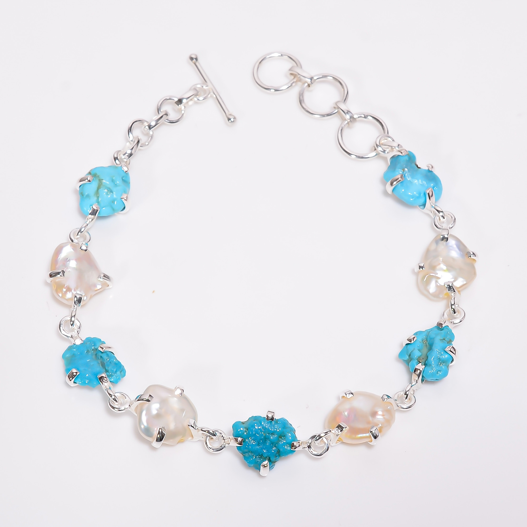 Natural Gemstone 925 Sterling Silver Bracelet