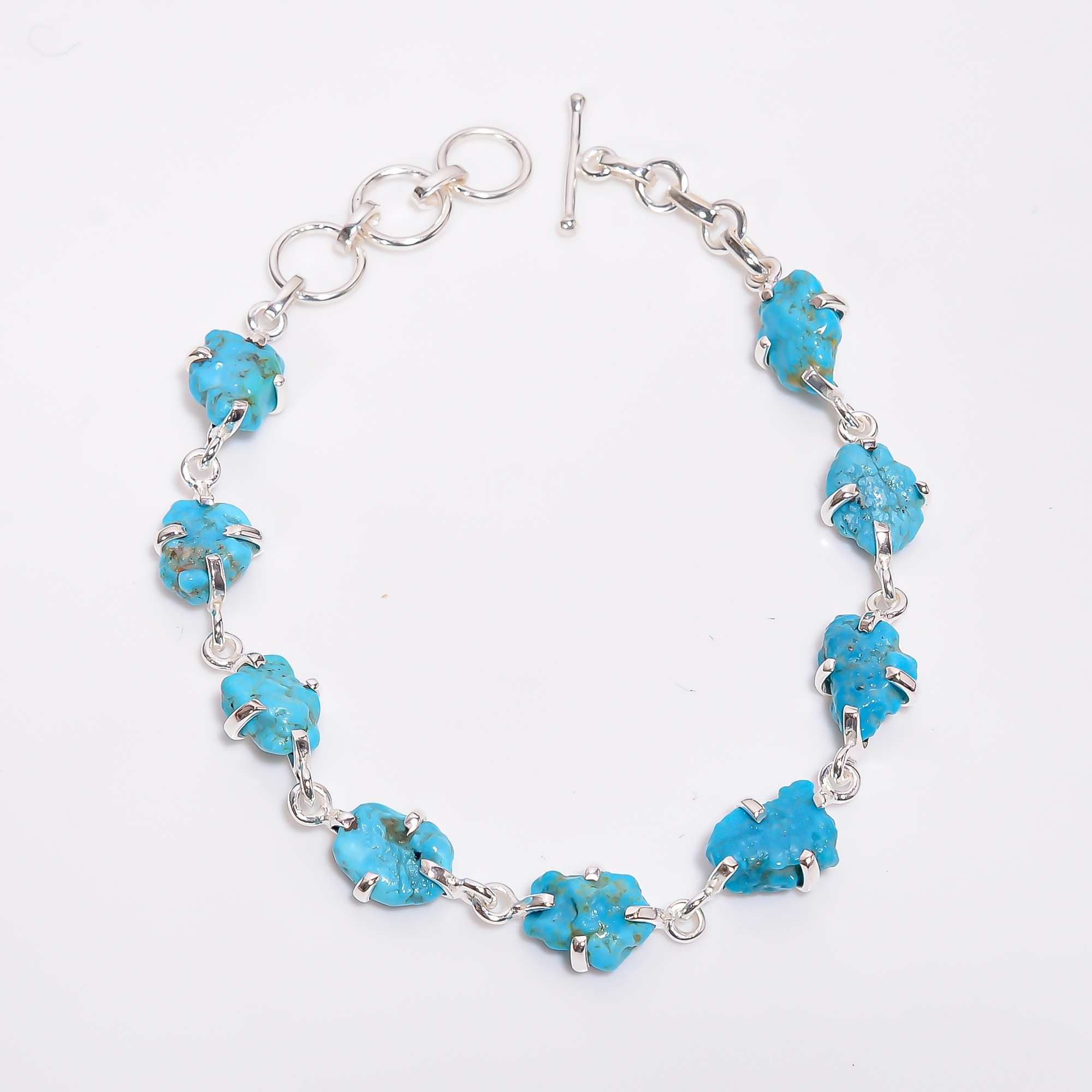 Natural Gemstone 925 Sterling Silver Bracelet