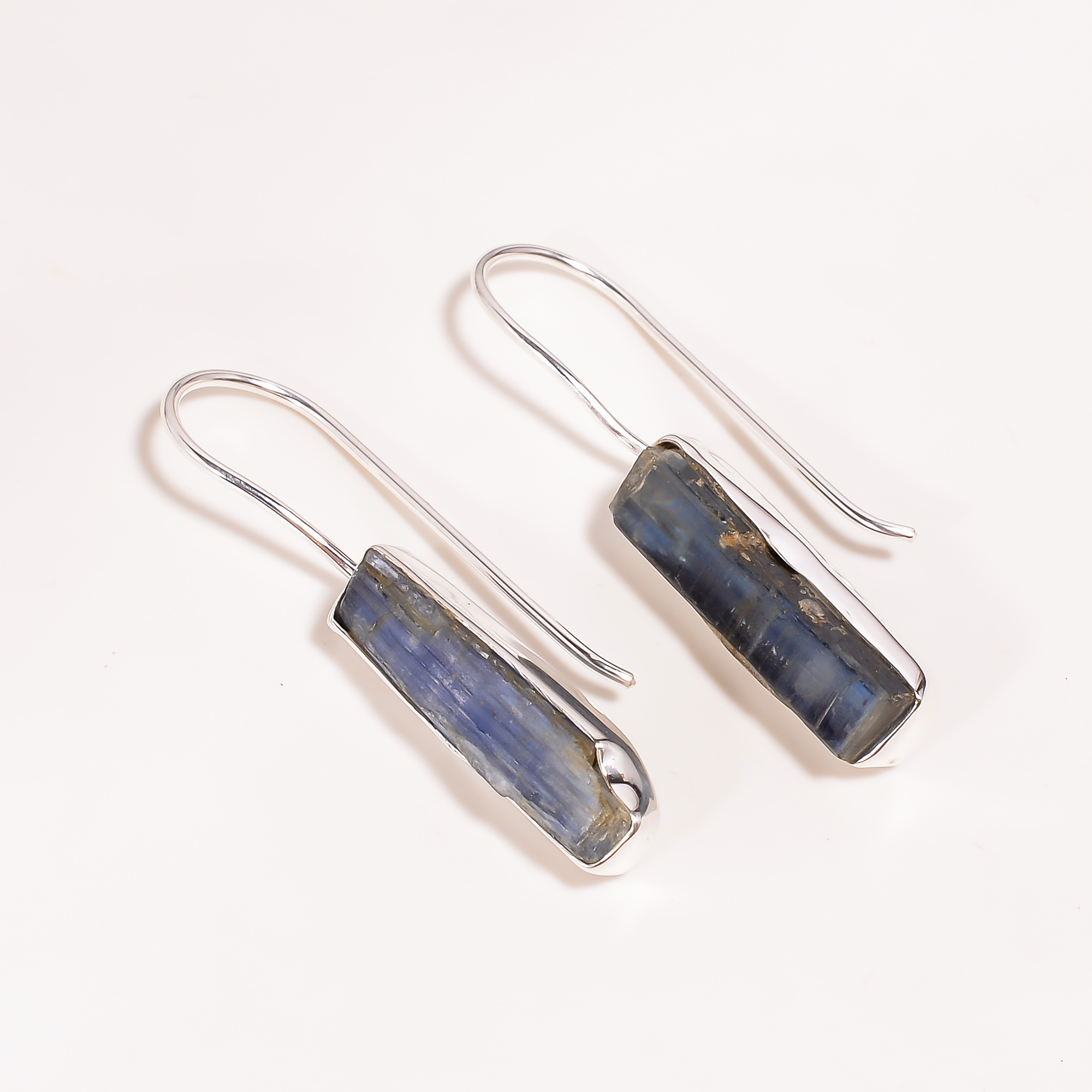 Blue Kyanite Raw Gemstone 925 Sterling Silver Earrings
