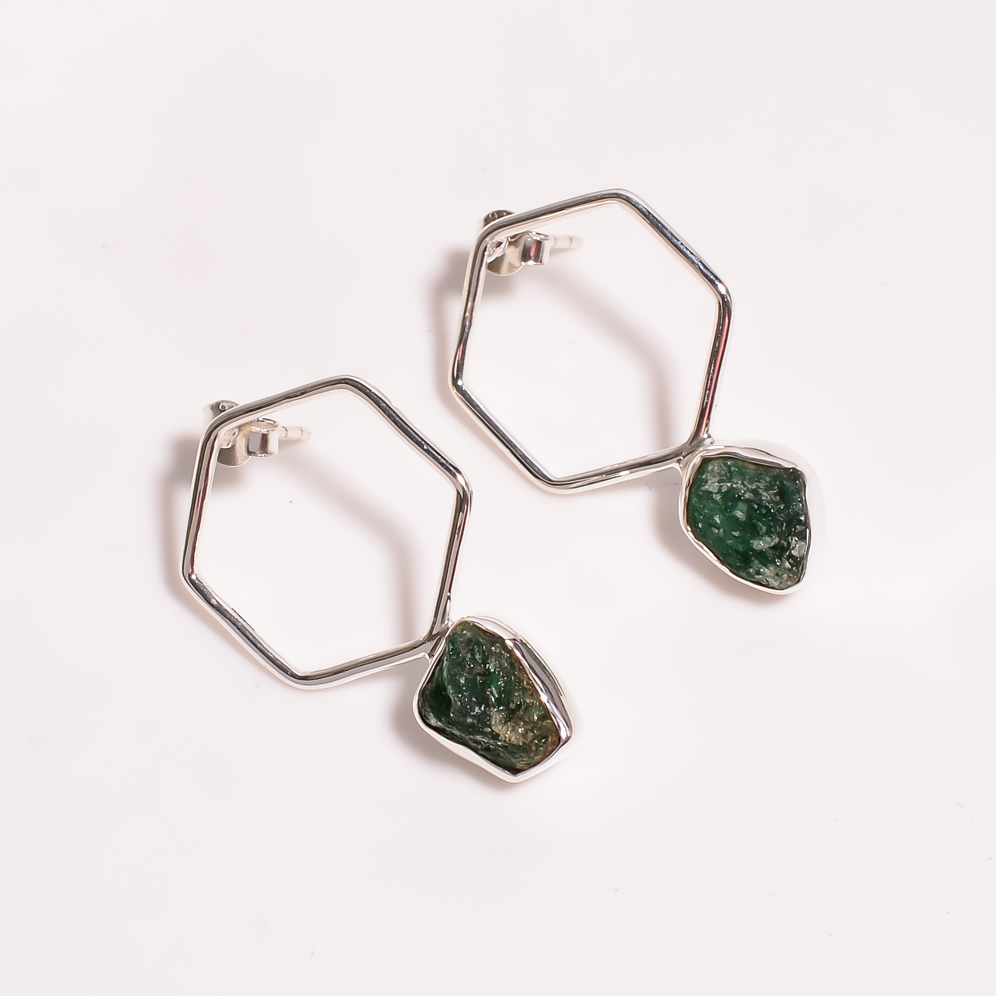 Natural Green Aventurine 925 Sterling Silver Earrings