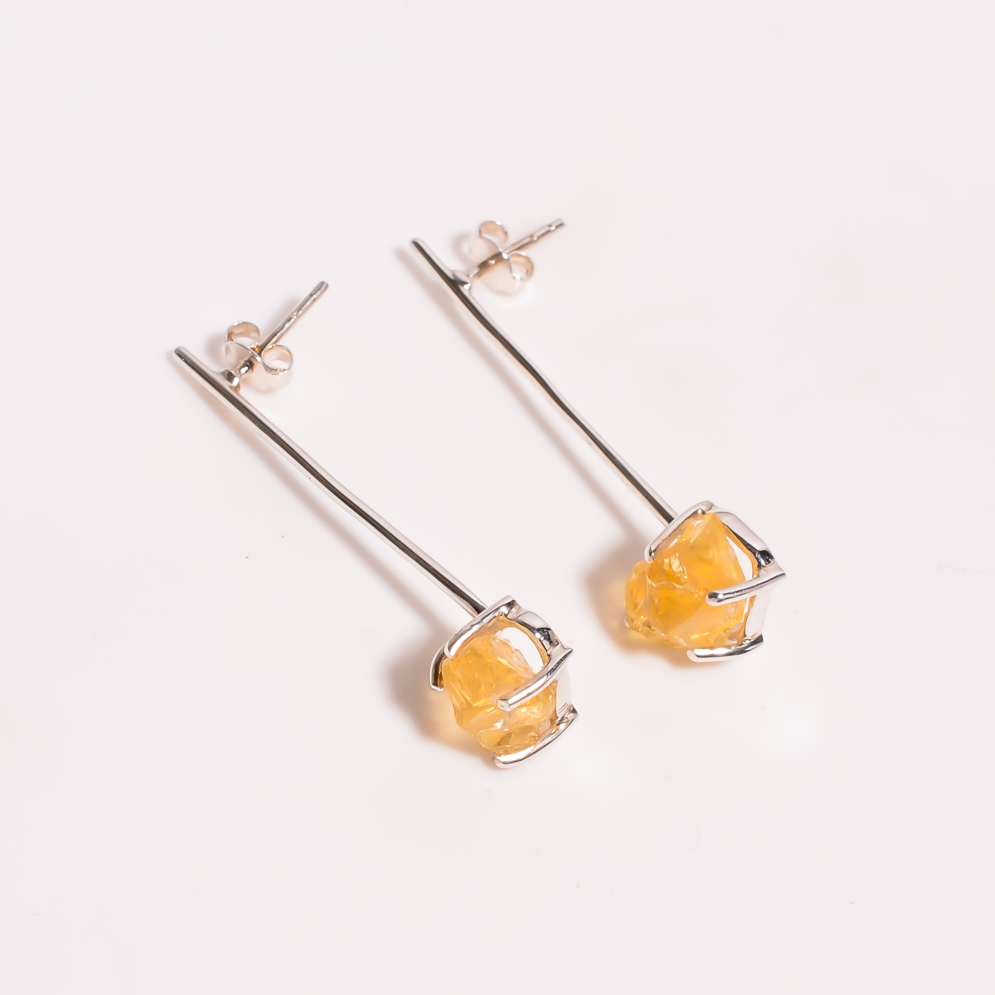 Natural Citrine 925 Sterling Silver Earrings