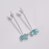 Natural Sky Apatite Raw Gemstone 925 Sterling Silver Earrings