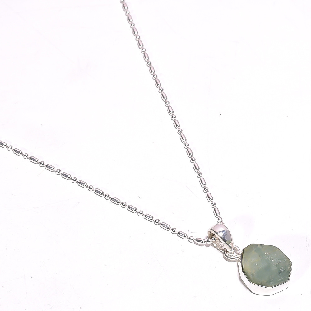 Raw Gemstone 925 Sterling Silver Necklace