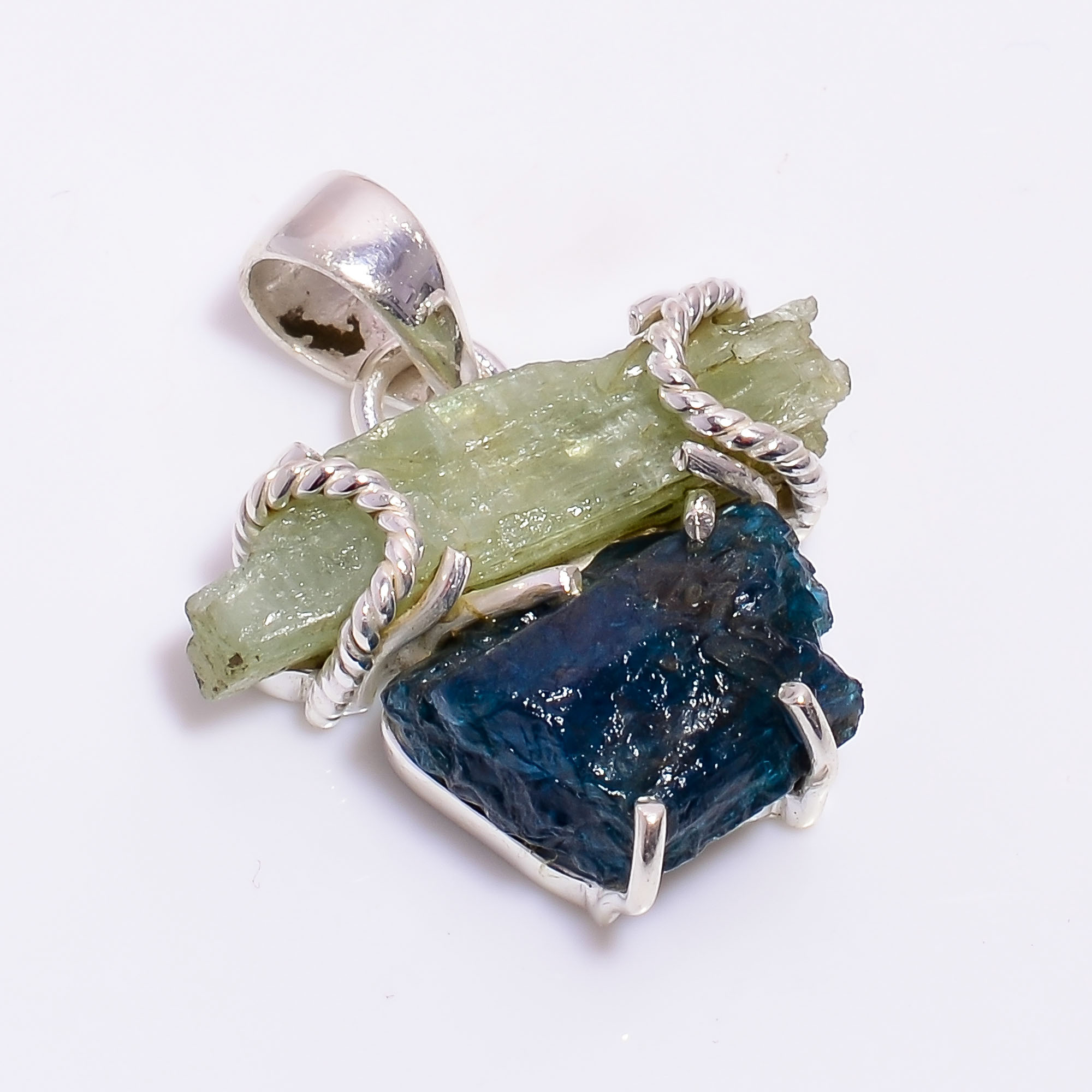 925 Sterling Silver Pendant Raw Gemstone