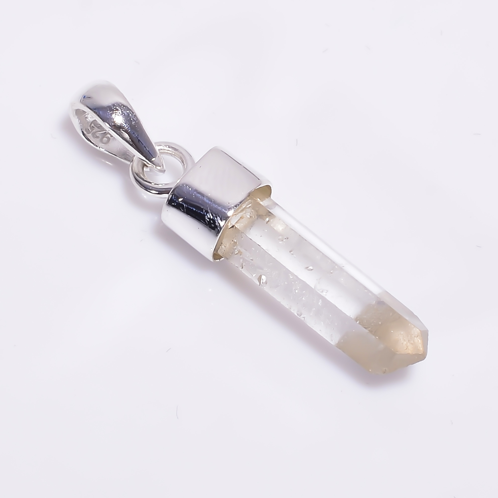 Natural Crystal Raw Gemstone 925 Sterling Silver Pendant