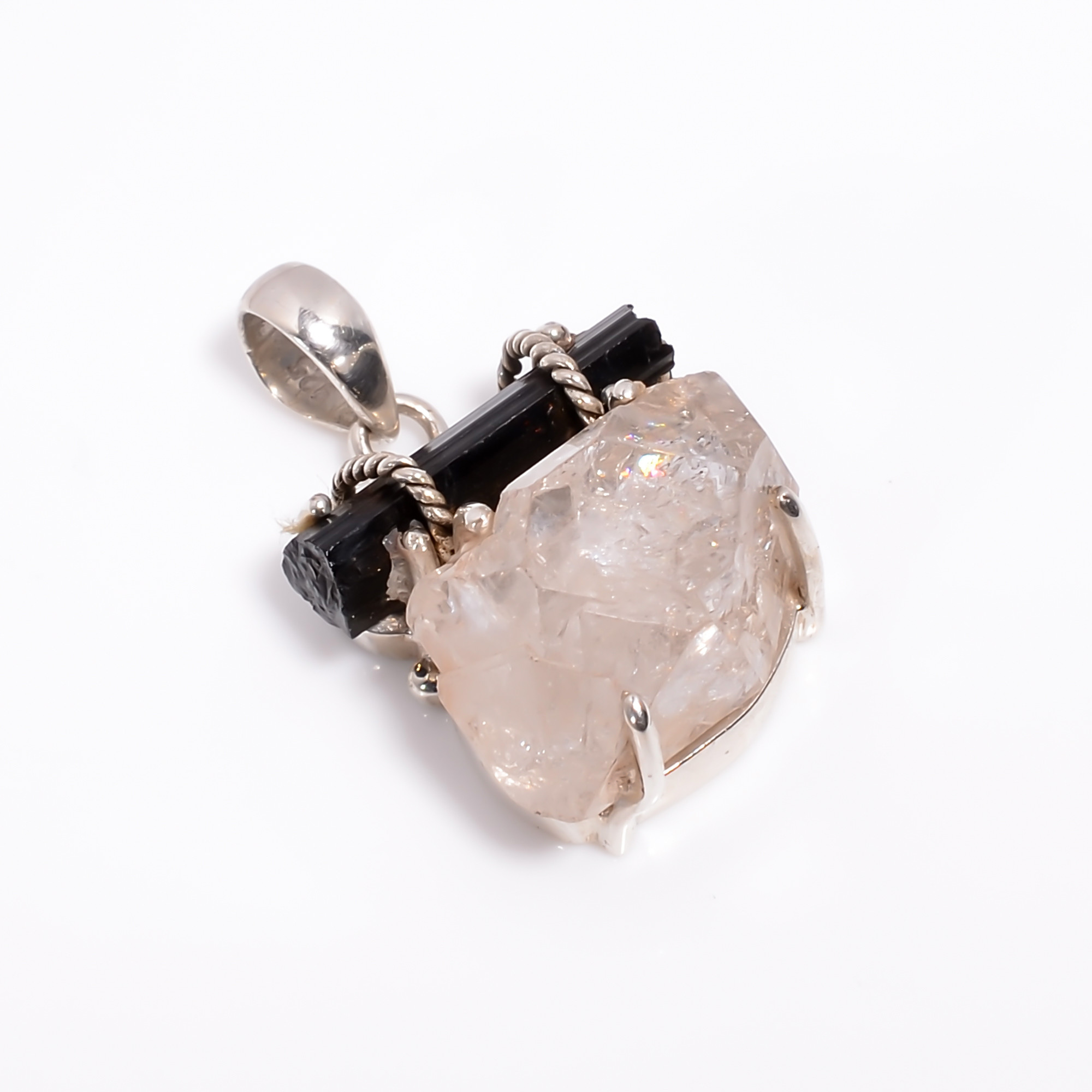 925 Sterling Silver Pendant Raw Gemstone