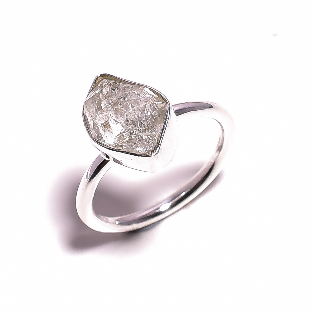 Natural Herkimer Diamond 925 Sterling Silver Ring