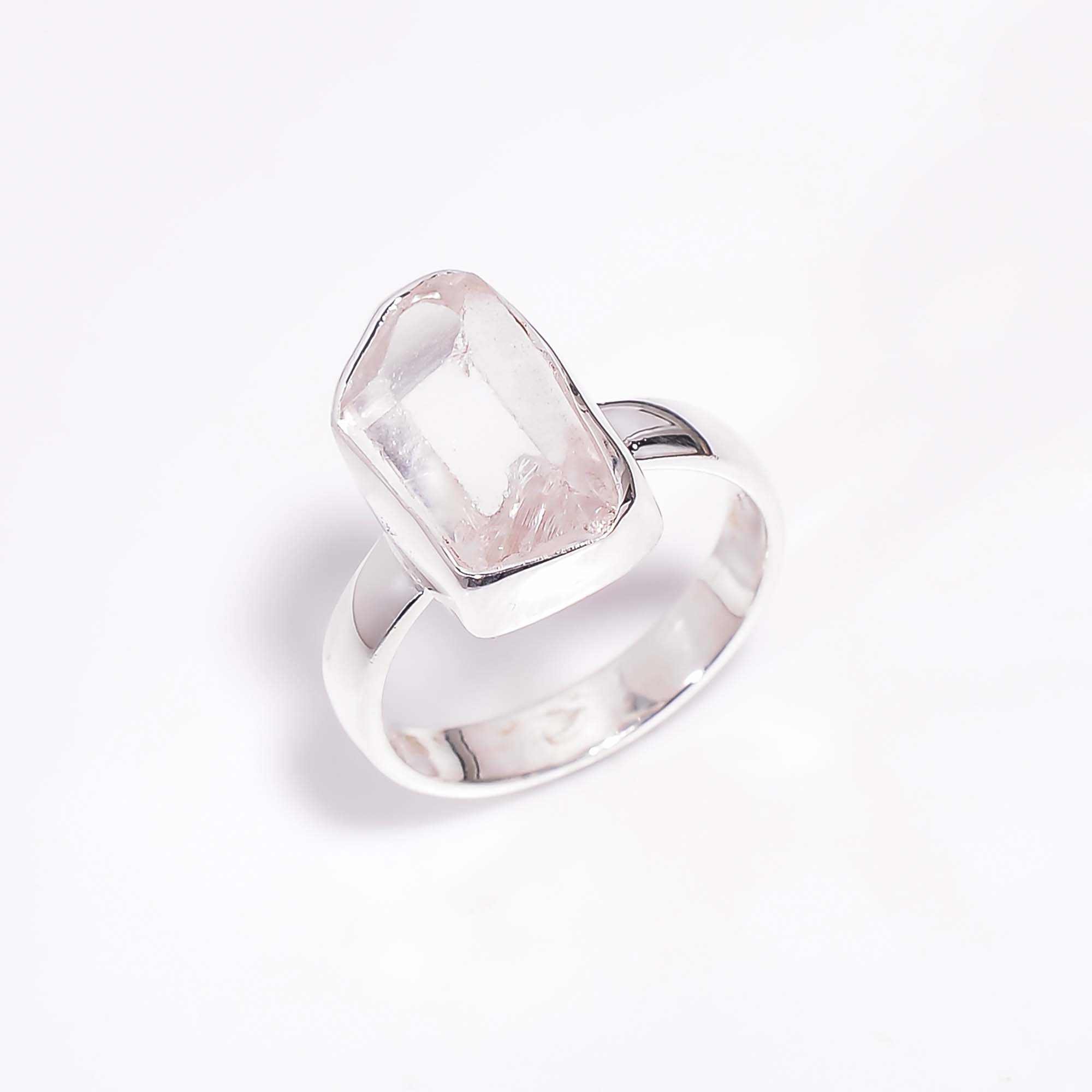 925 Sterling Silver Ring Size US 6 Natural Crystal Gemstone