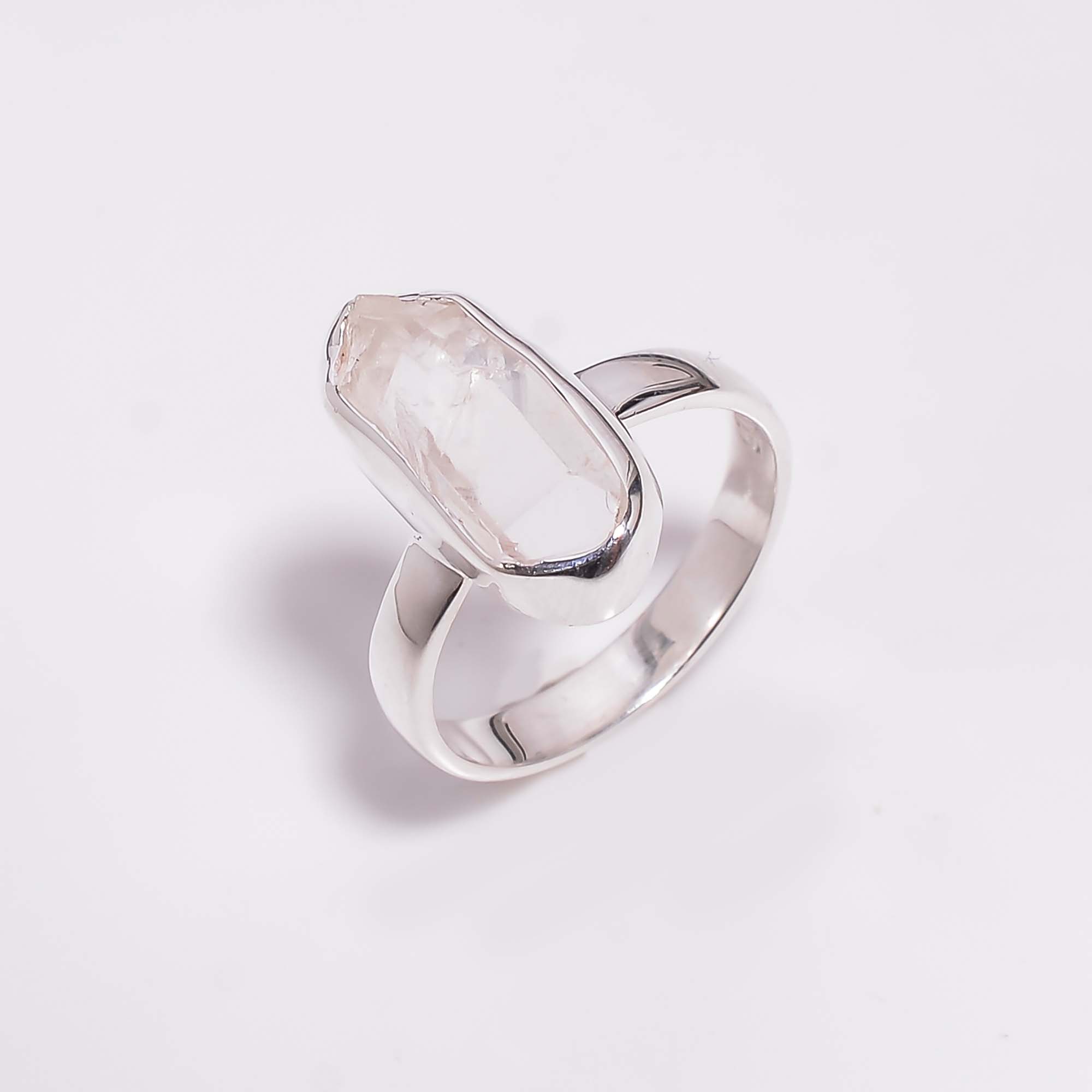 925 Sterling Silver Ring Size US 6 Natural Crystal Gemstone