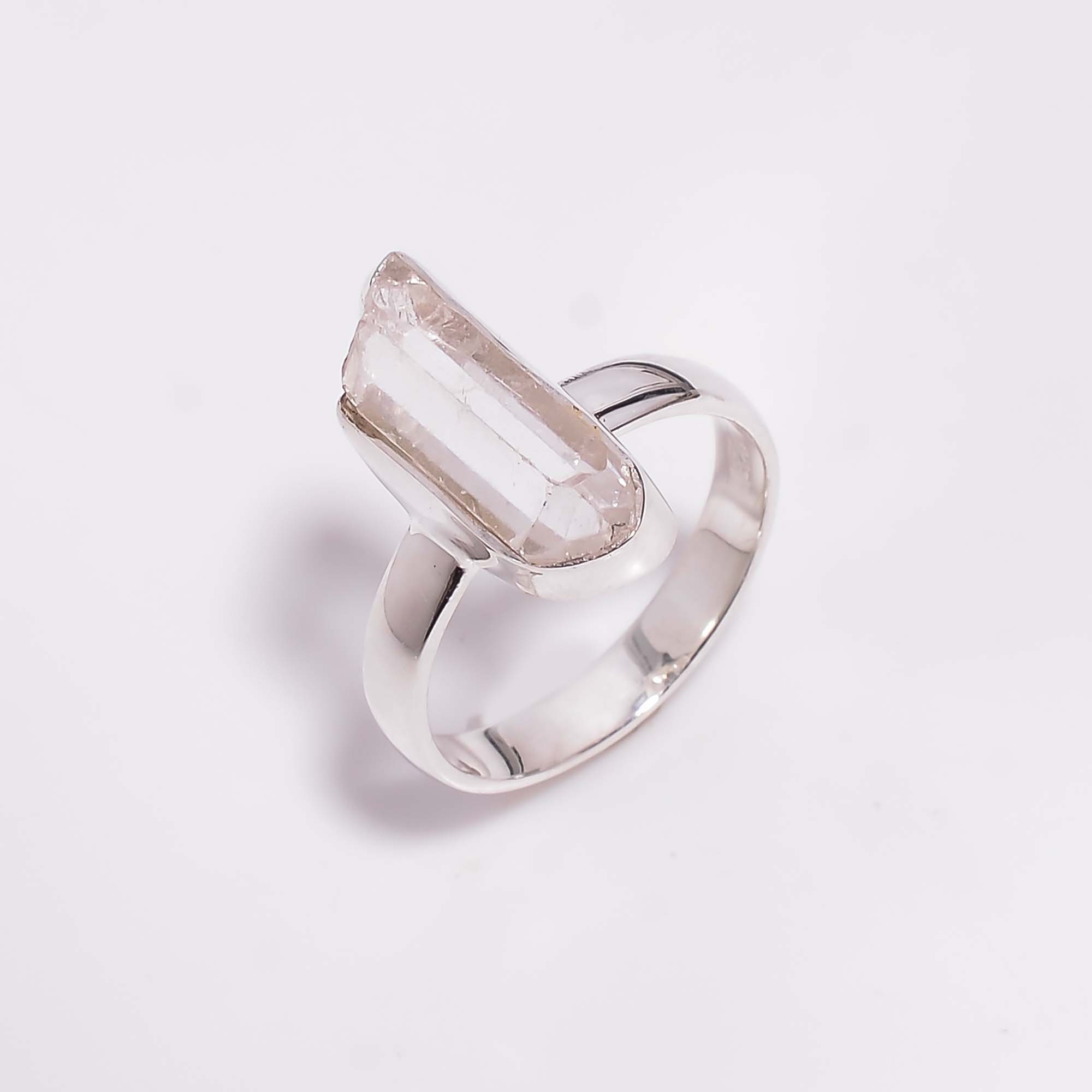 925 Sterling Silver Ring Size US 6 Natural Crystal Gemstone