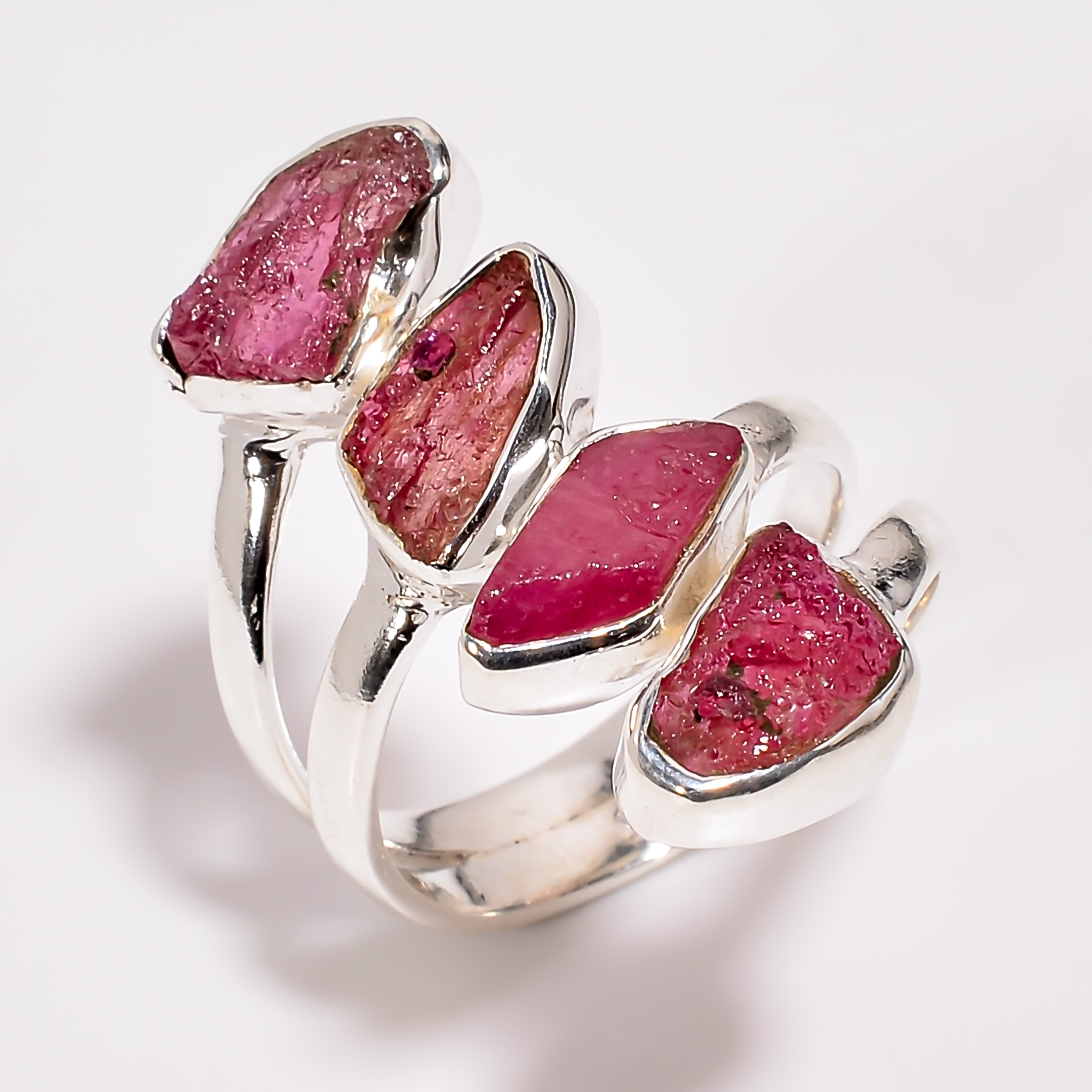 Ruby Raw Gemstone 925 Sterling Silver Adjustable Ring