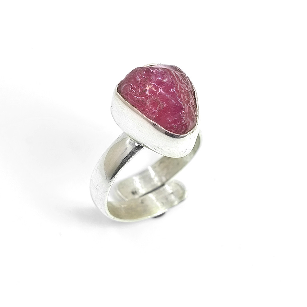 Ruby Raw Gemstone 925 Sterling Silver Ring Size US 65 Adjustable
