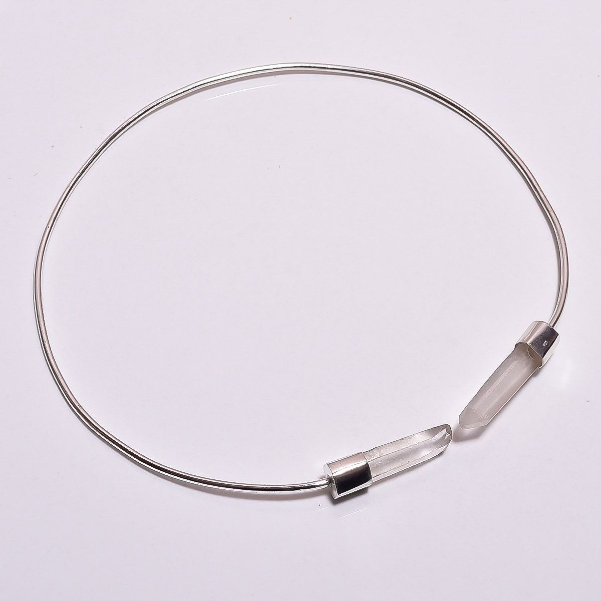 925 Sterling Silver Flexible Choker Necklace Natural Gemstone Collar Jewelry