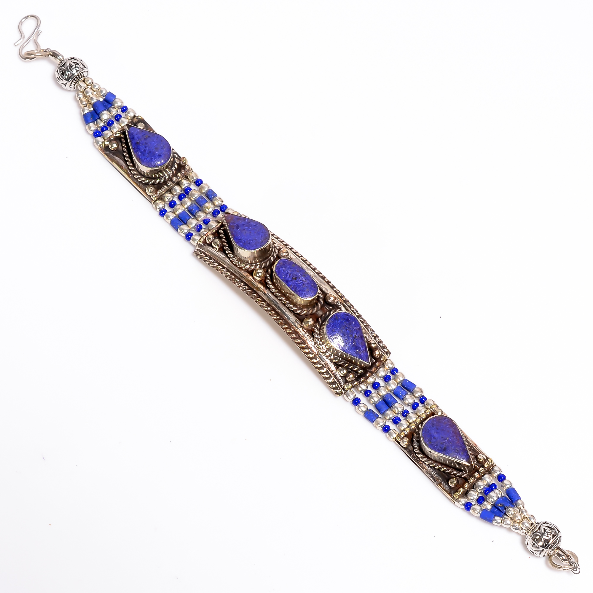 Lapis Gemstone Tibetan Silver Fashion Bracelet