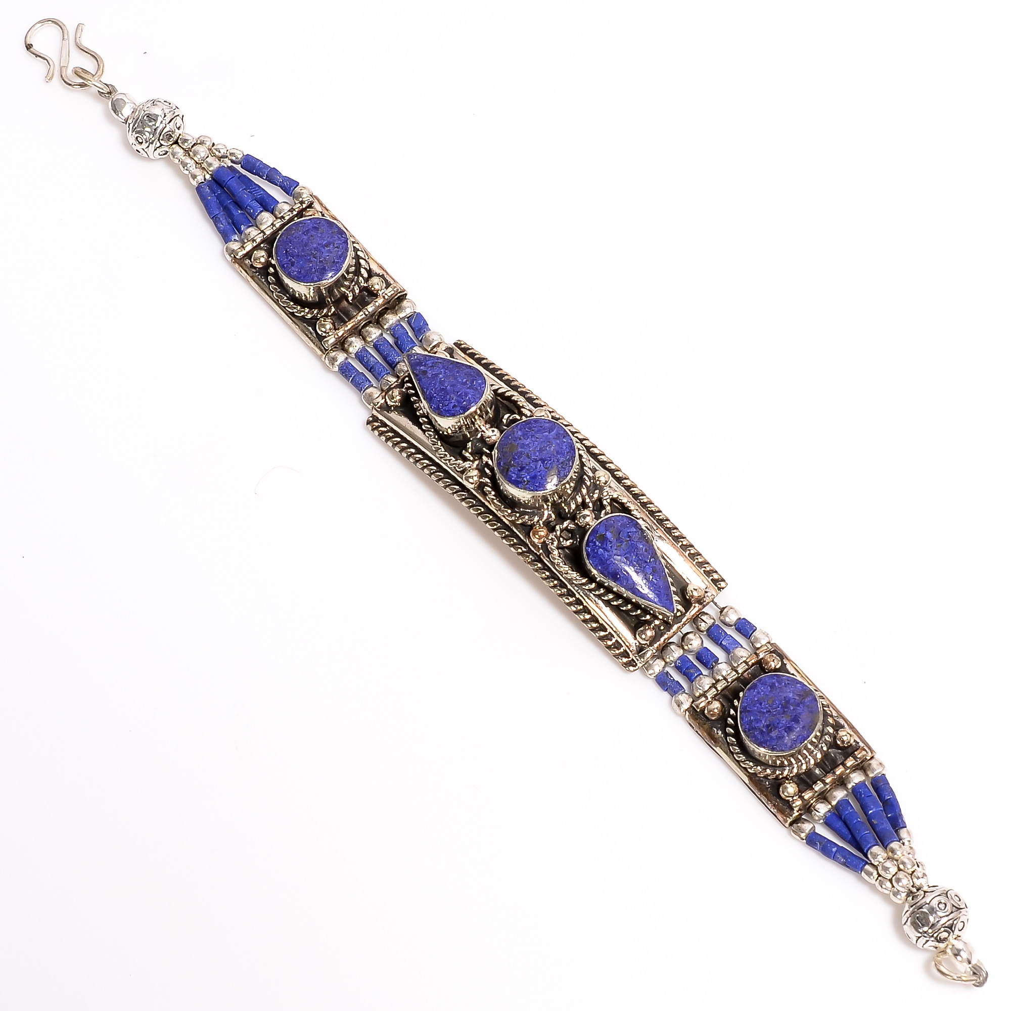Lapis Gemstone Tibetan Silver Fashion Bracelet