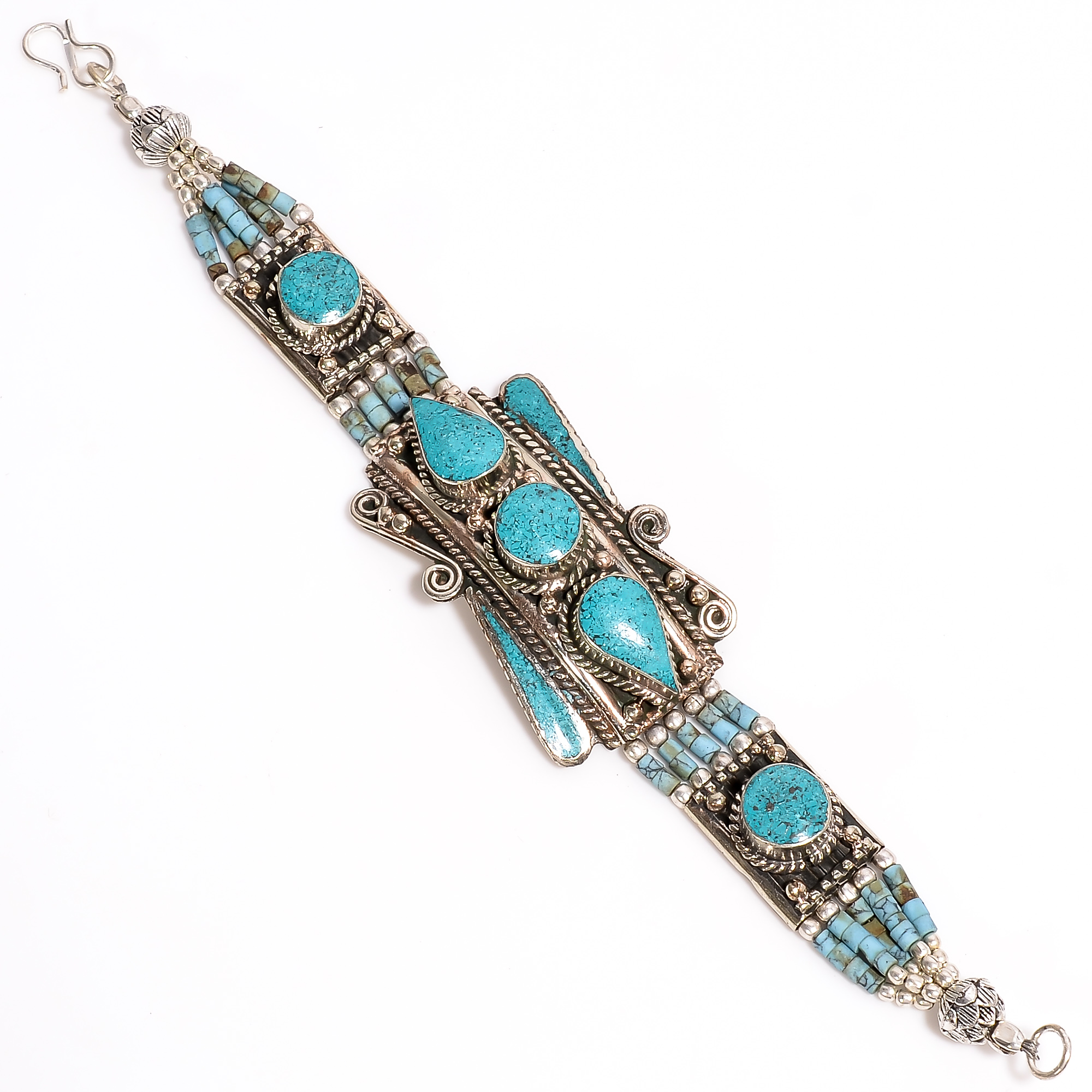 Turquoise Gemstone Tibetan Silver Fashion Bracelet