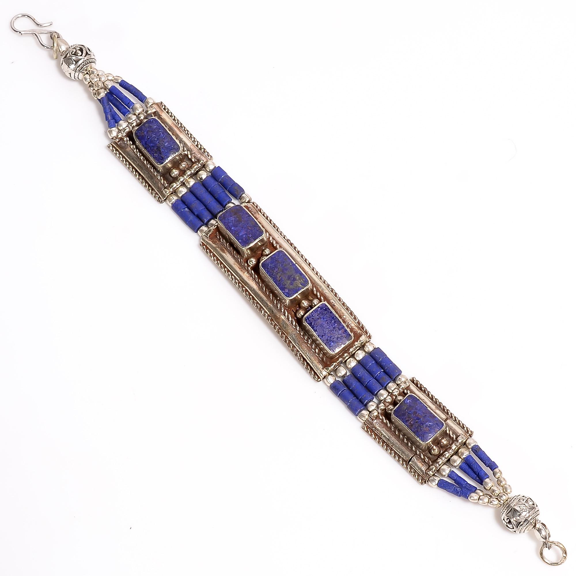 Lapis Gemstone Tibetan Silver Fashion Bracelet
