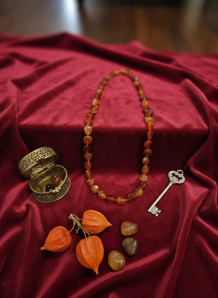 Image of Antique Cognac Amber Graduated Beaded Necklace