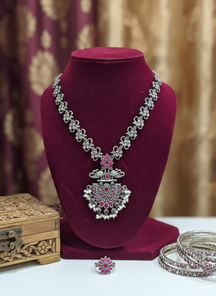 Image of Ethnic Handcrafted Qxidized Antique Finish Necklace