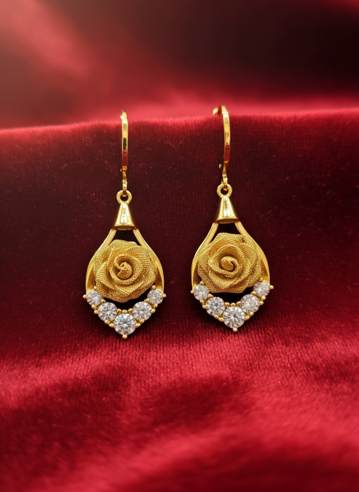 Image of Golden Rose Cathedral: Vintage-Inspired Crystal Drop Earrings