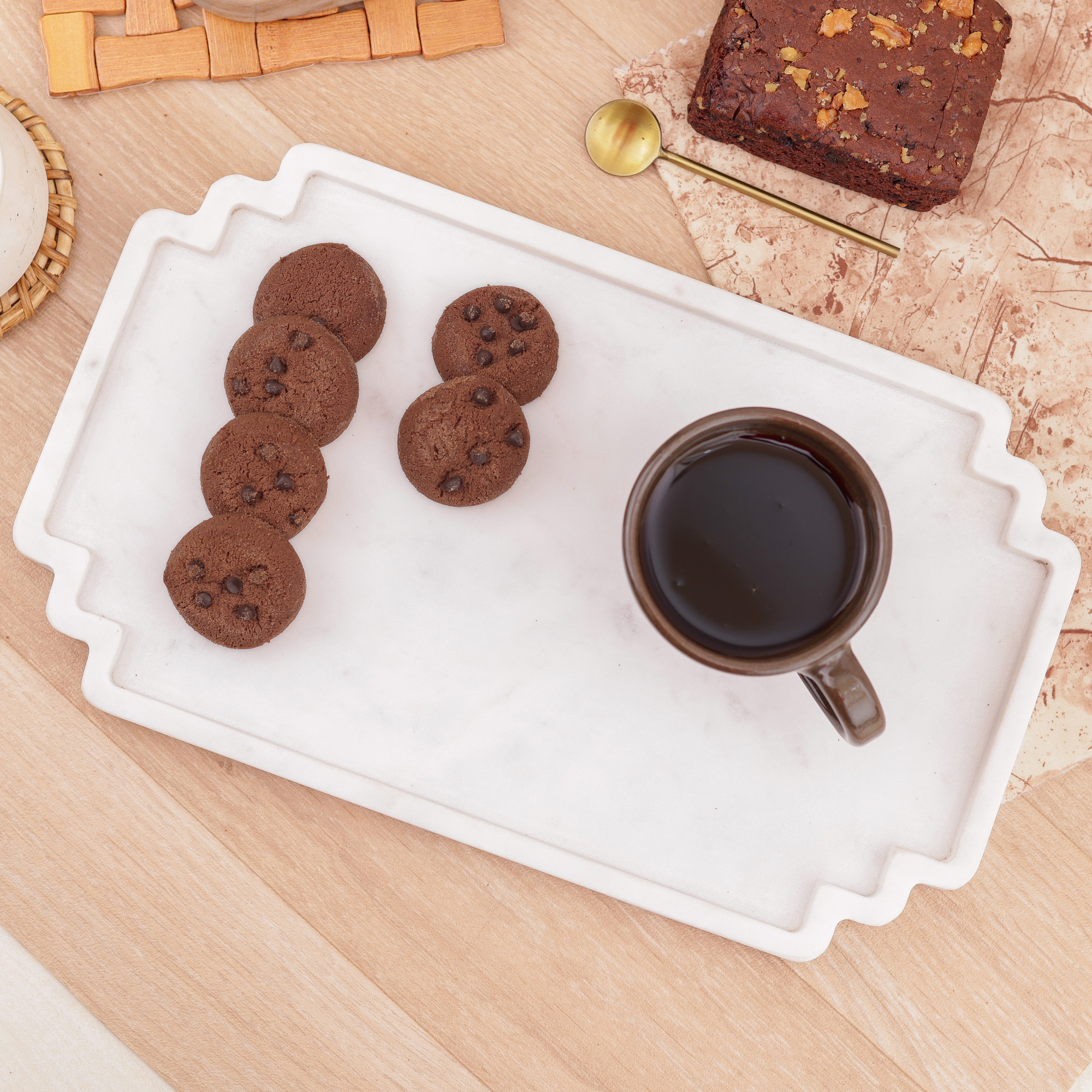 Mehrab Shaped Marble Serving Tray