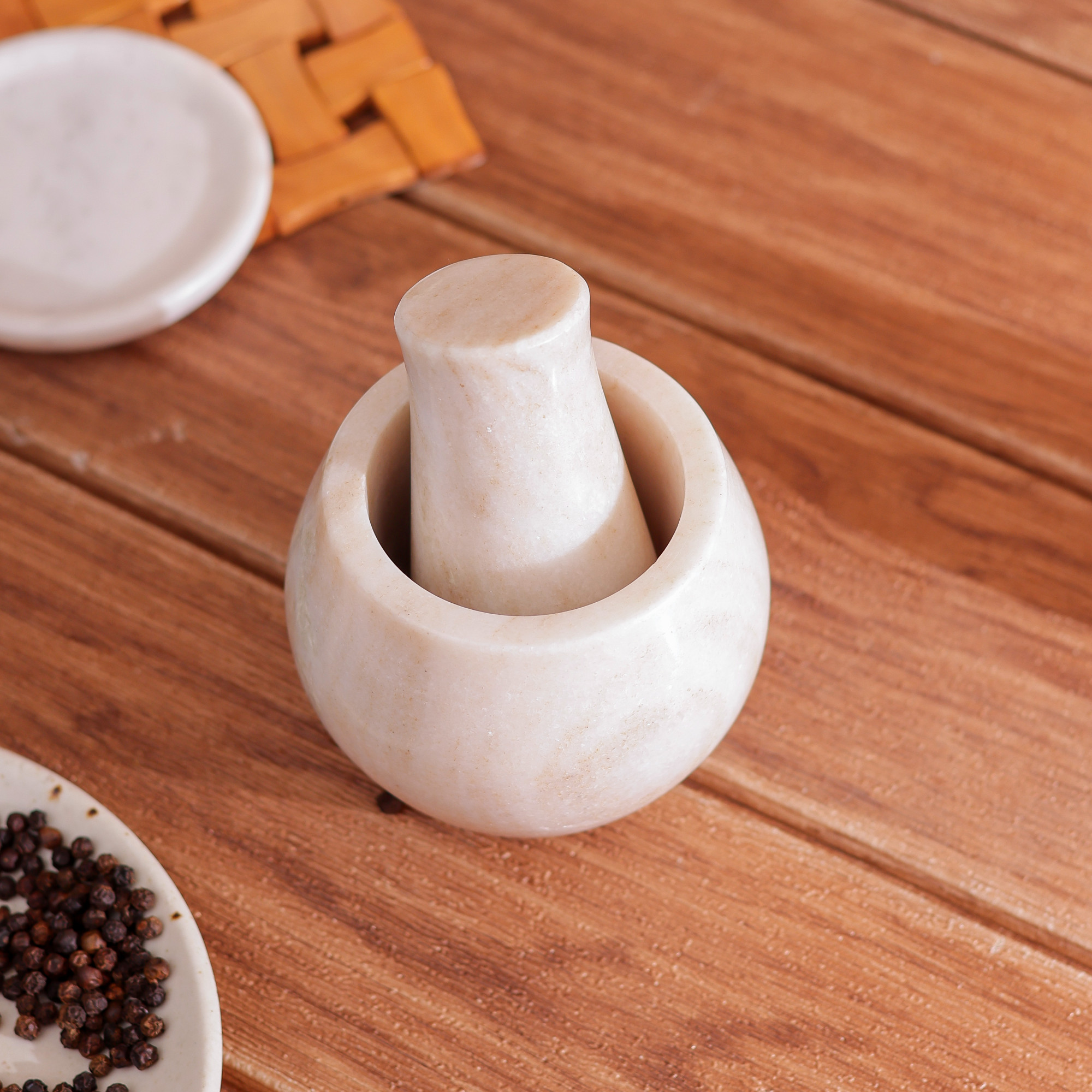 Classic Marble Mortar Pestle