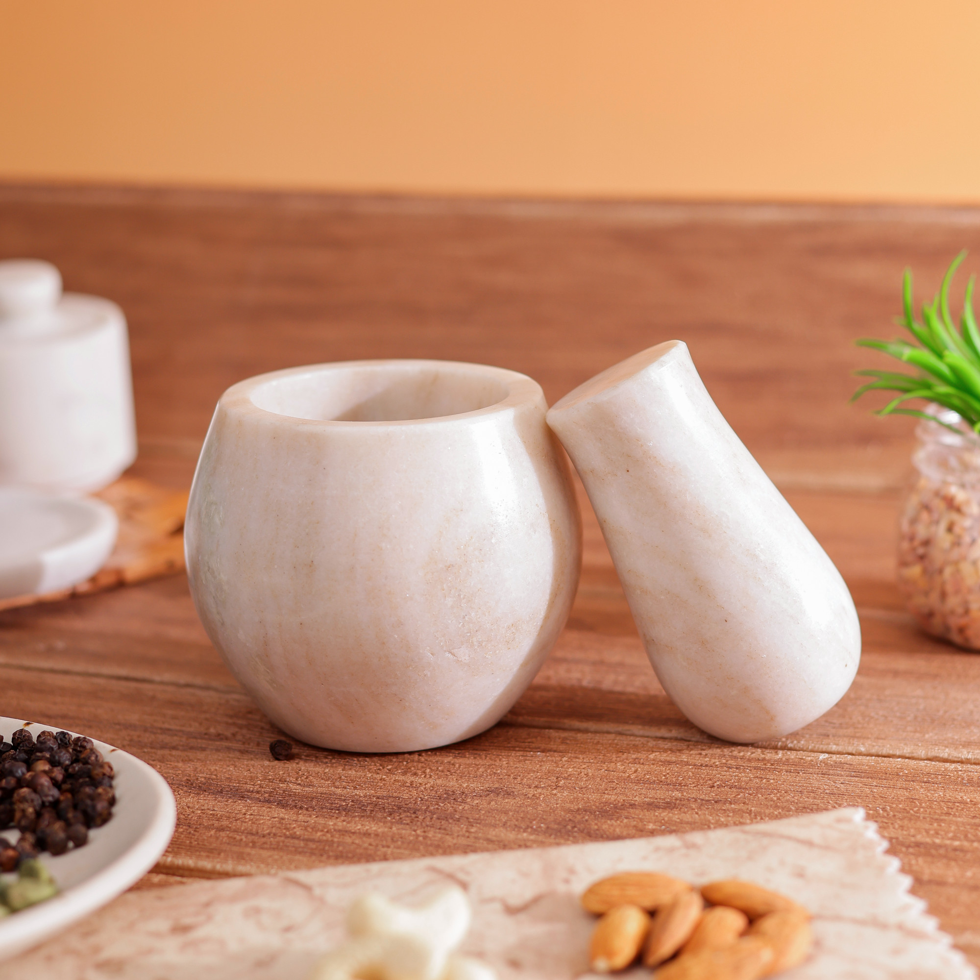 Classic Marble Mortar Pestle