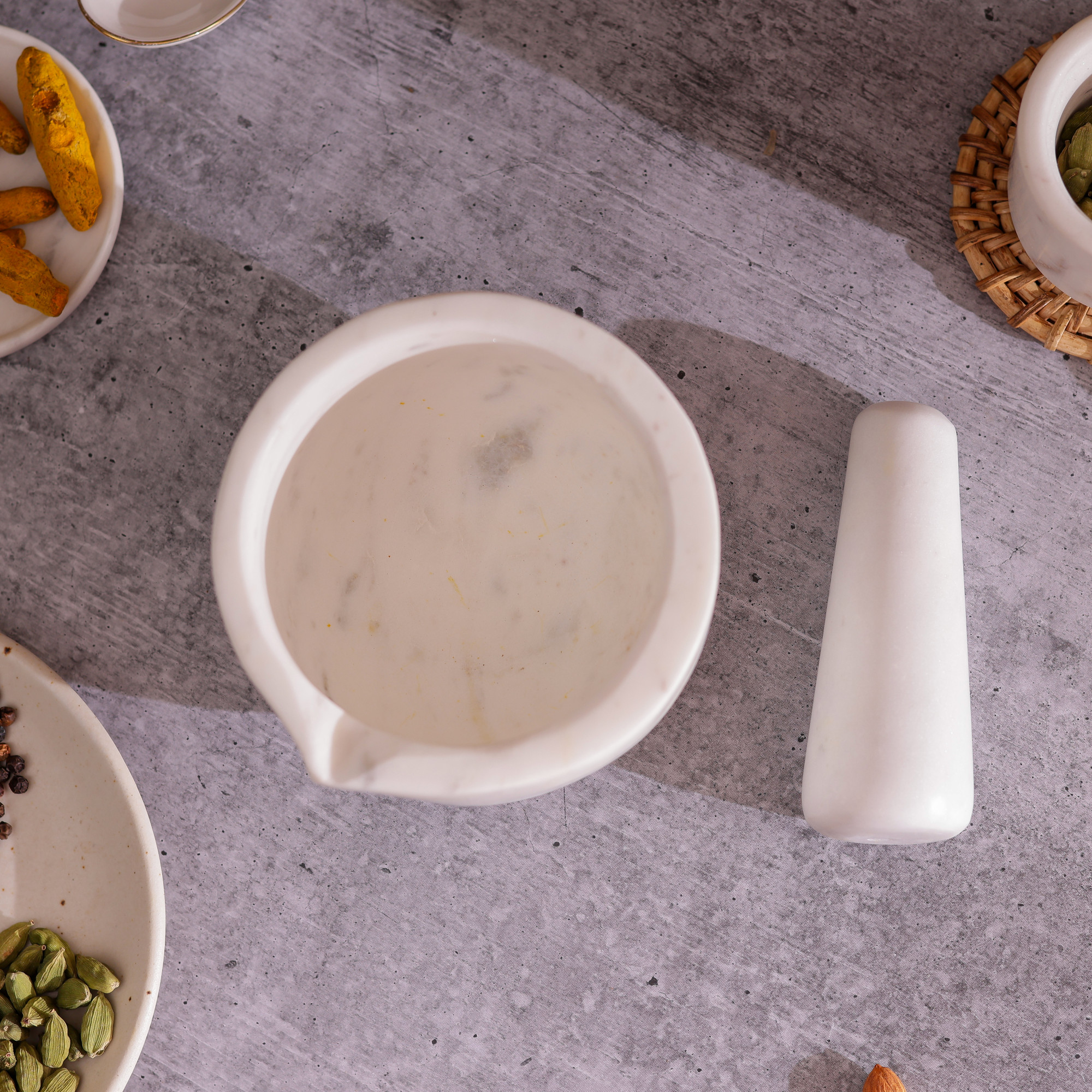 Marble Mortar Pestle